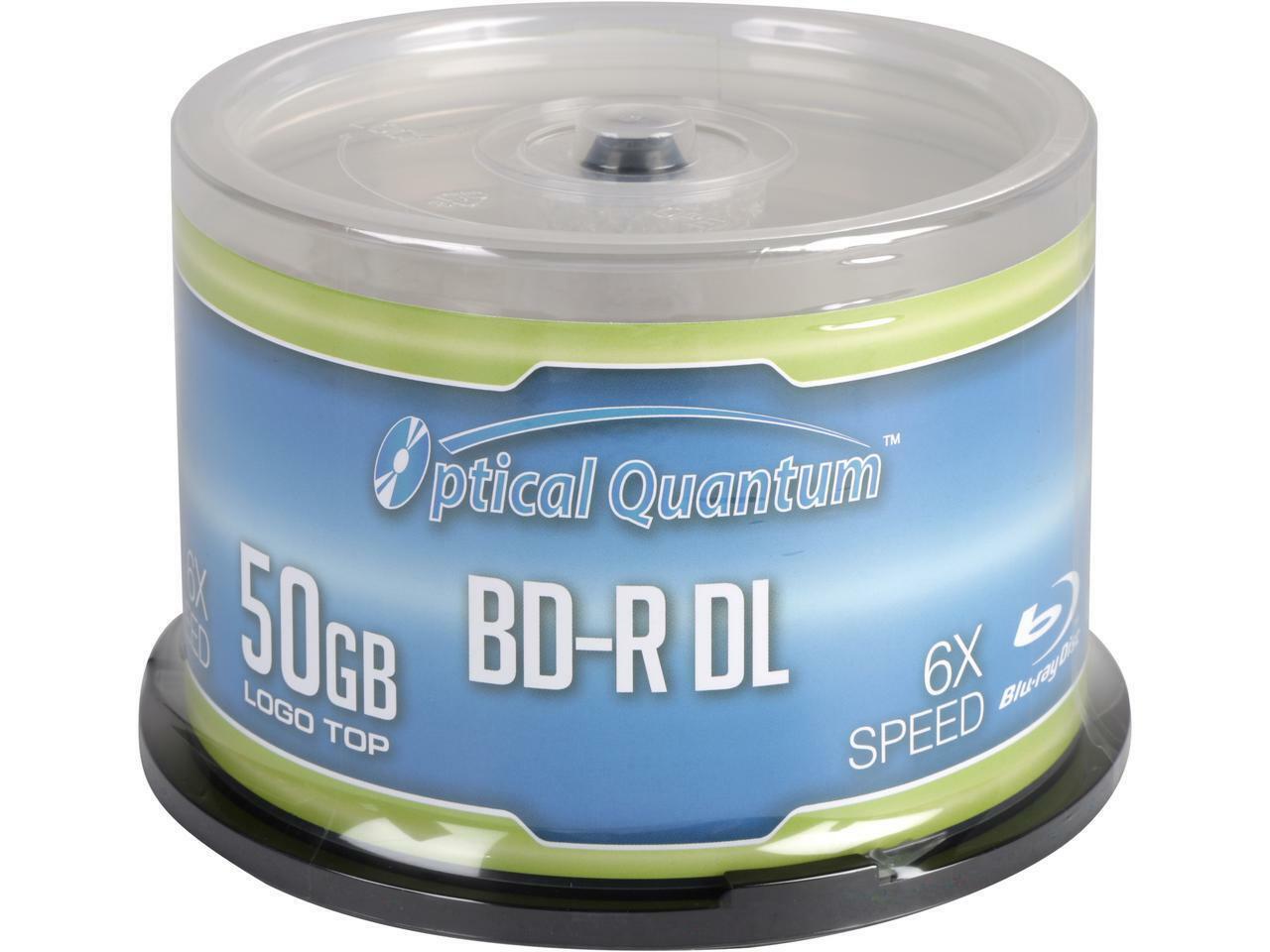 Optical Quantum 50 GB 6X BD-R DL 50 Packs Blu-ray Double Layer Logo Top Disc Mod