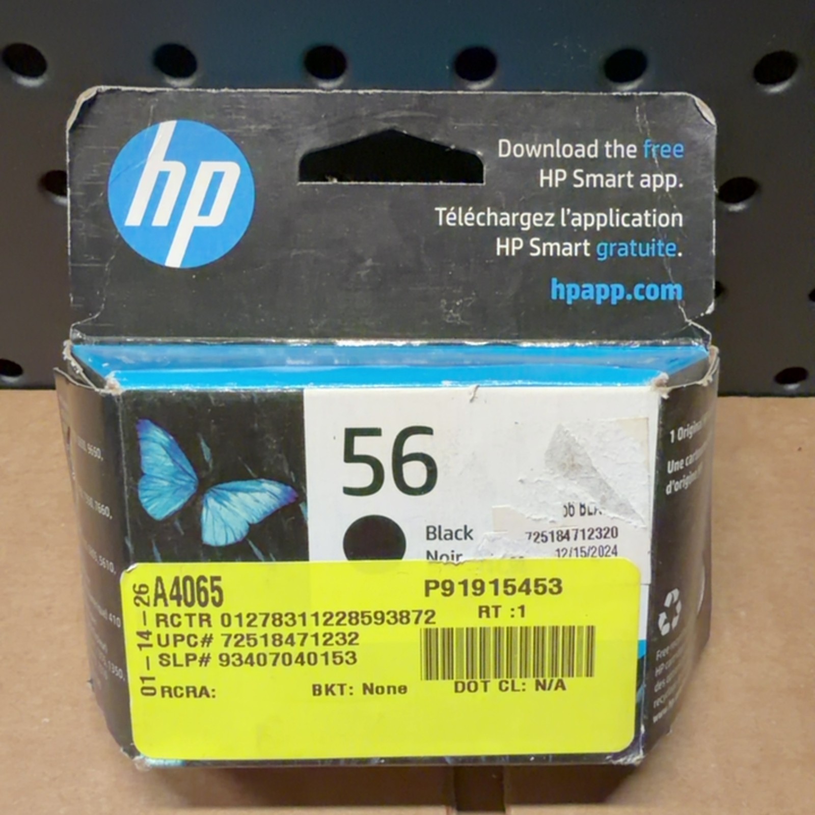 HP 56 Black Ink Cartridge C6656AN#140 for HP Printers 520 Page Yield