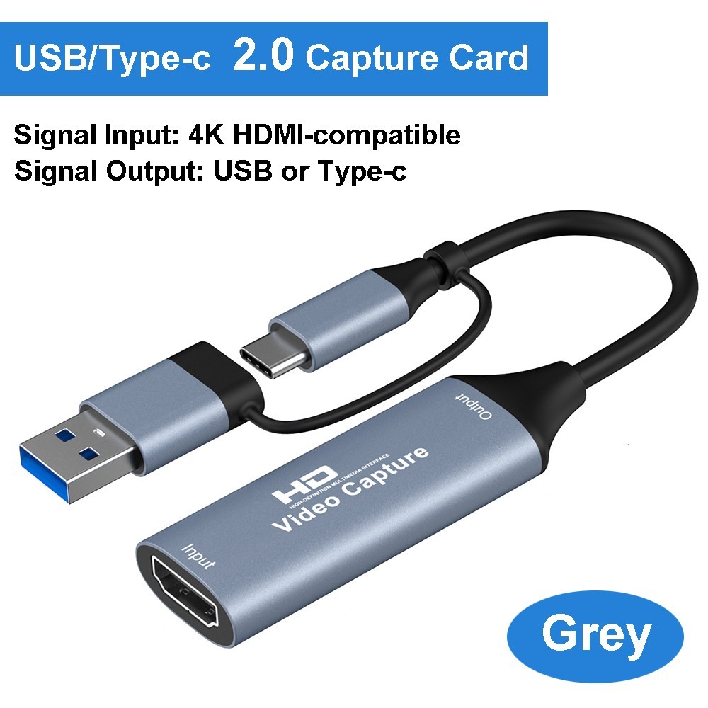 2-in-1 4K HDMI Video Capture Card USB 3.0 Type-C for PS5 PS4 Xbox Switch