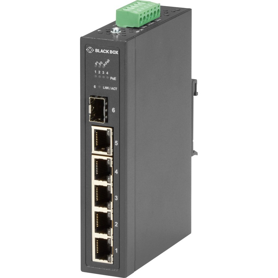 Black Box Industrial Ethernet PoE+ Switch - Unmanaged, Extreme Temperature,