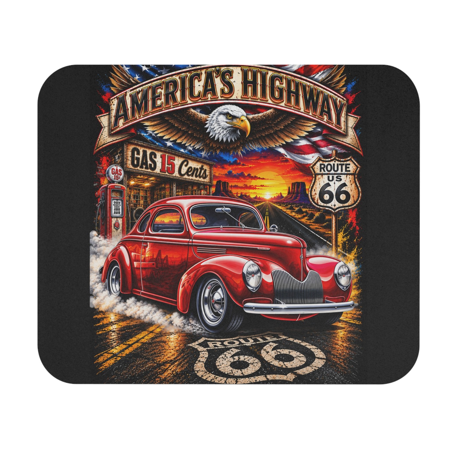 America's Highway Route 66 Mouse Pad (Rectangle)