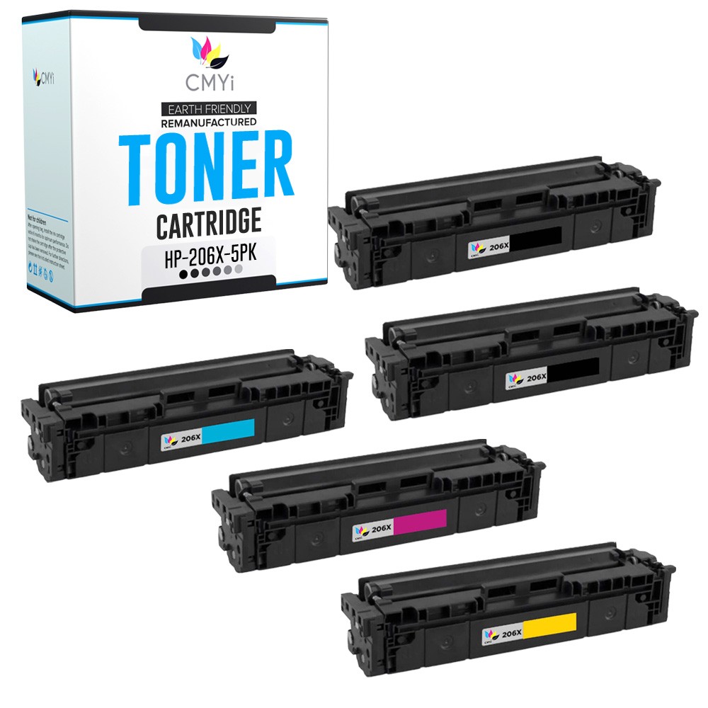 5X CMYi Replacement 206X Printer Cartridge for HP Color LaserJet Pro MFP M283cdw