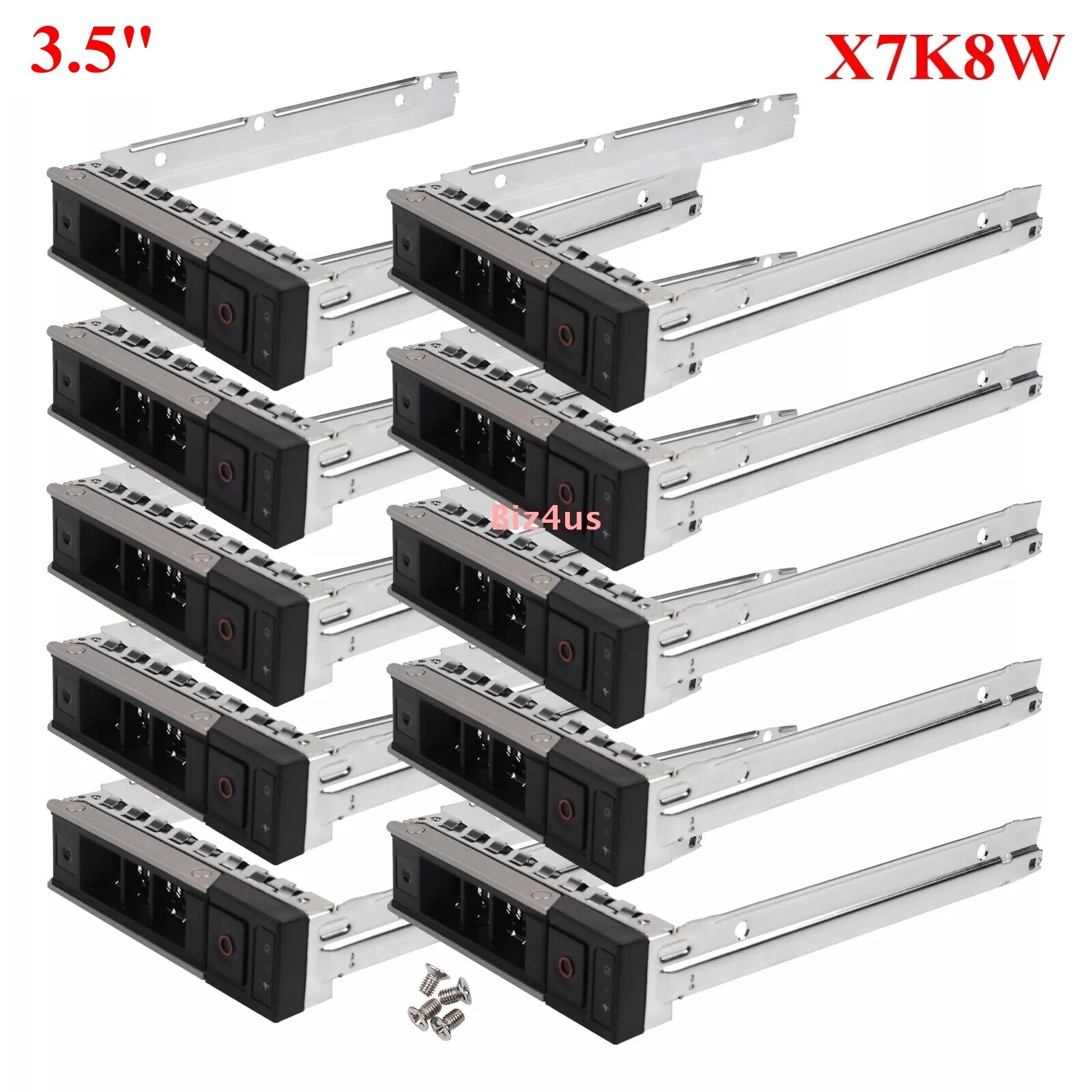 10 Pack 3.5" HDD Tray Caddy for Dell R440 R540 R640 R740xd X7K8W 0X7K8W SAS/SATA