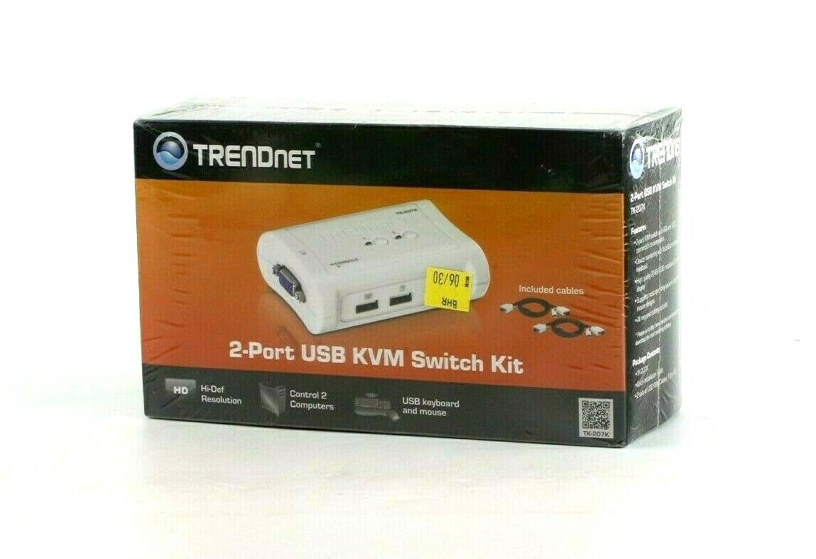 NEW TRENDnet TK-207K 2-Port USB KVM Switch Kit VGA/USB (BH)