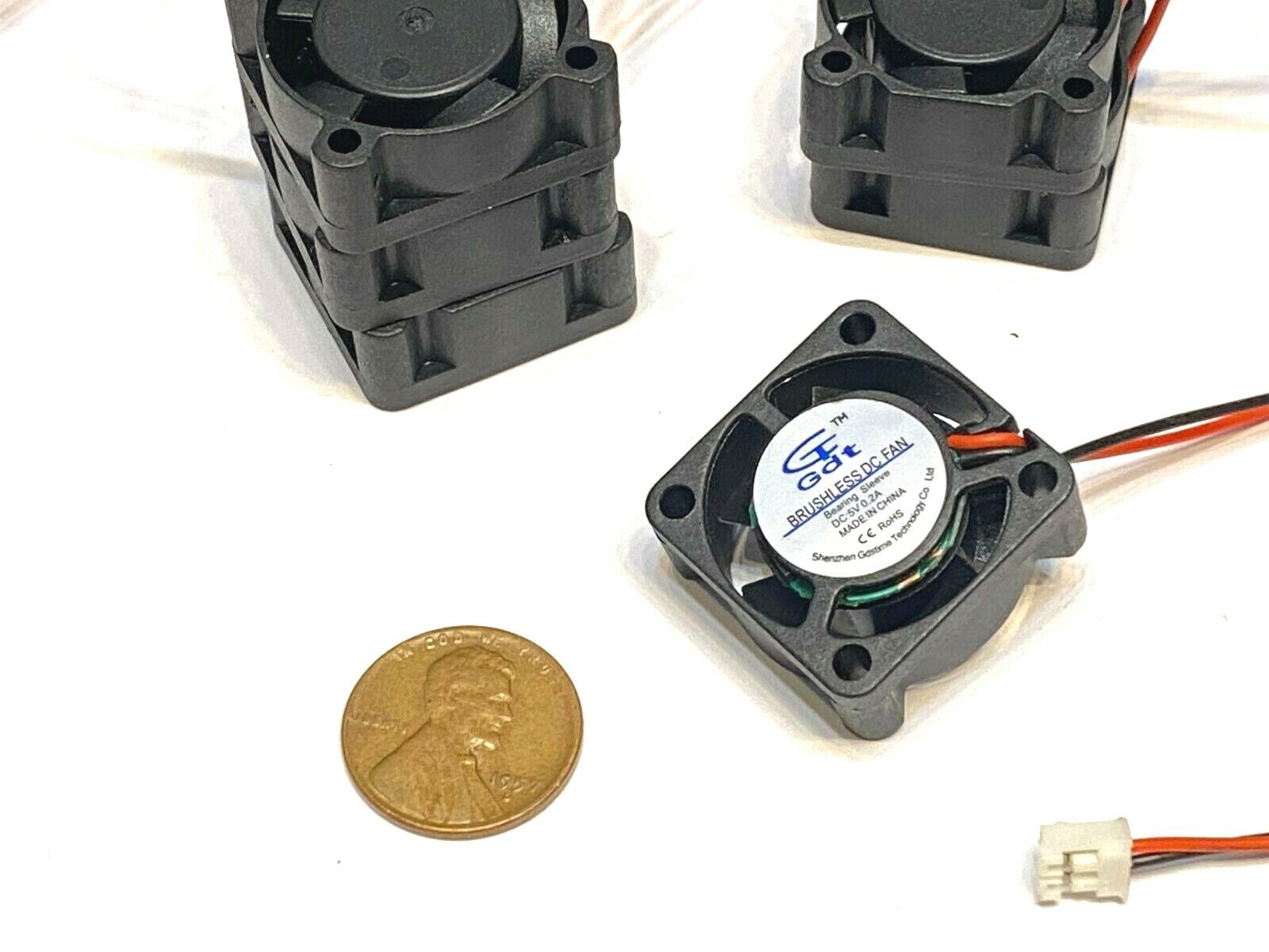 6 Pieces 5v fan 2510 small 2 pin computer GDStime 25mm x 10mm mini WD