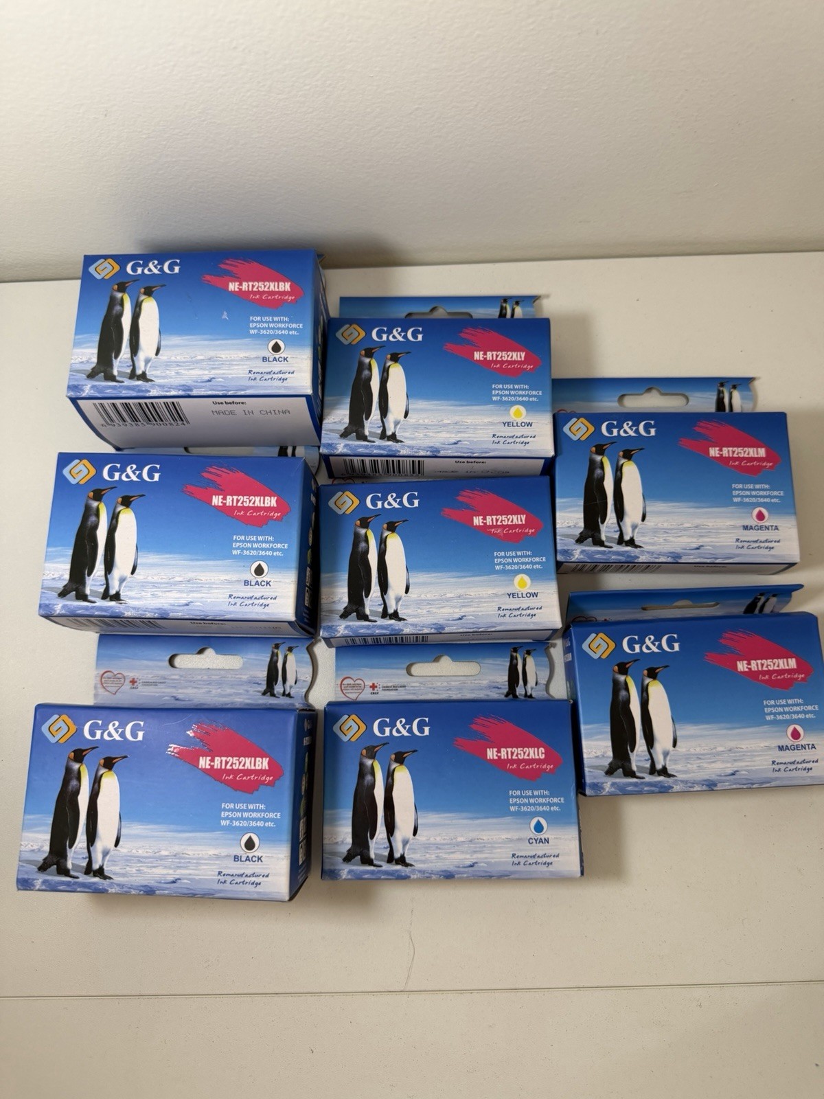 8PK High-Yield 3BK/1C/2M/2Y Ink 252XL For Epson Workforce 3640 3620 NEW SEALED