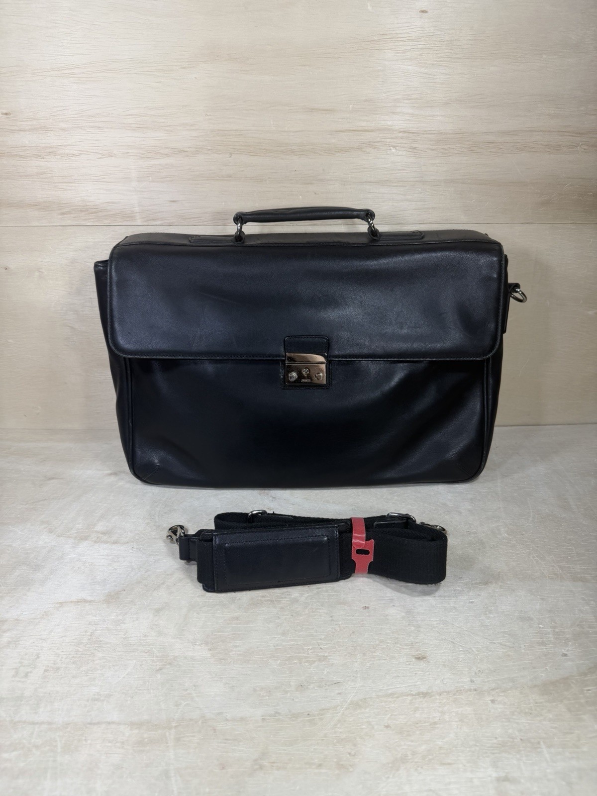 Coach Black Leather Metro Transit Briefcase Laptop Bag  5307 (no keys) Unlocked