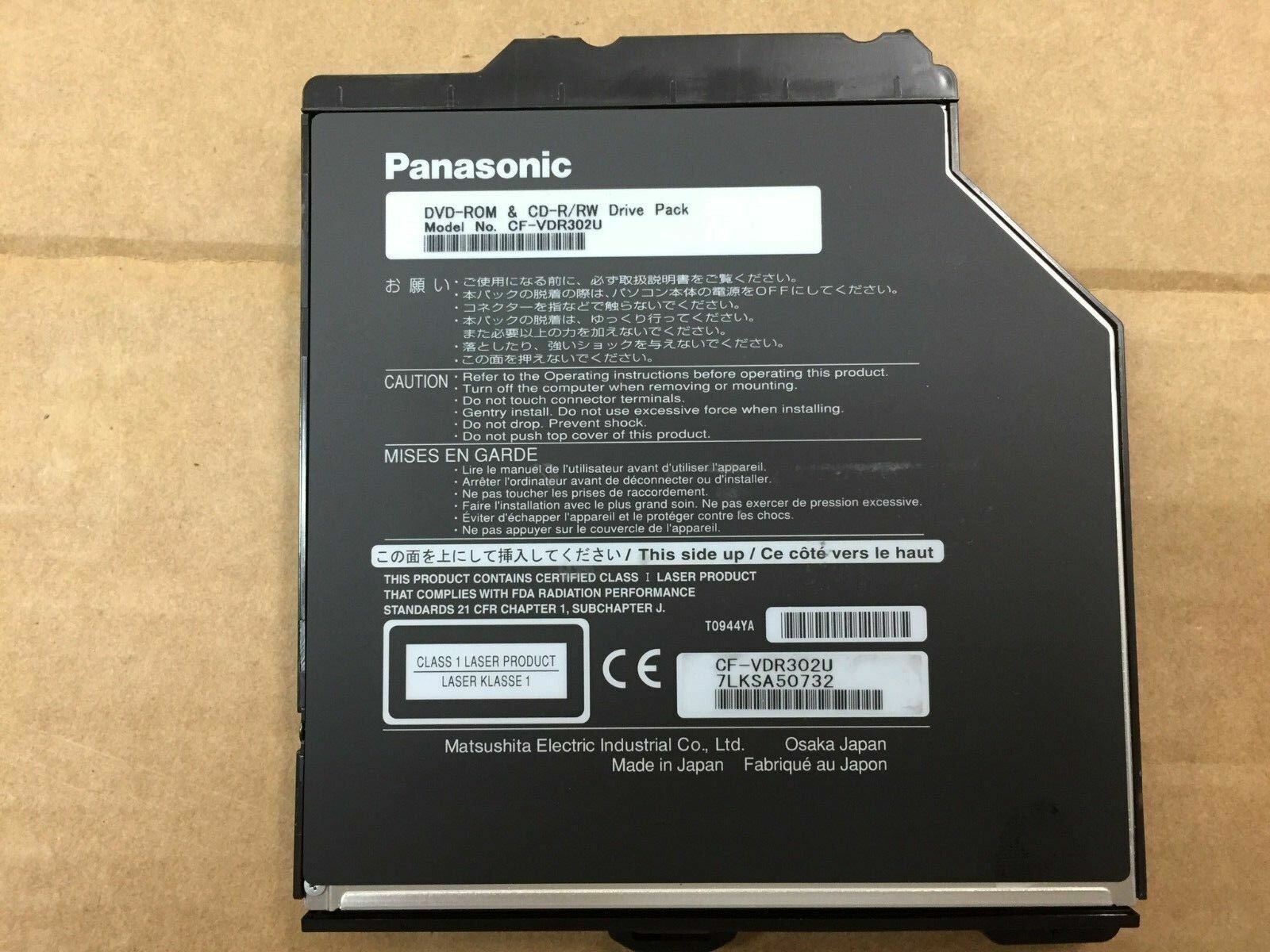 Panasonic toughbook CF-30 laptop optical DVD CD R/RW rewritable drive CF-VDR302U