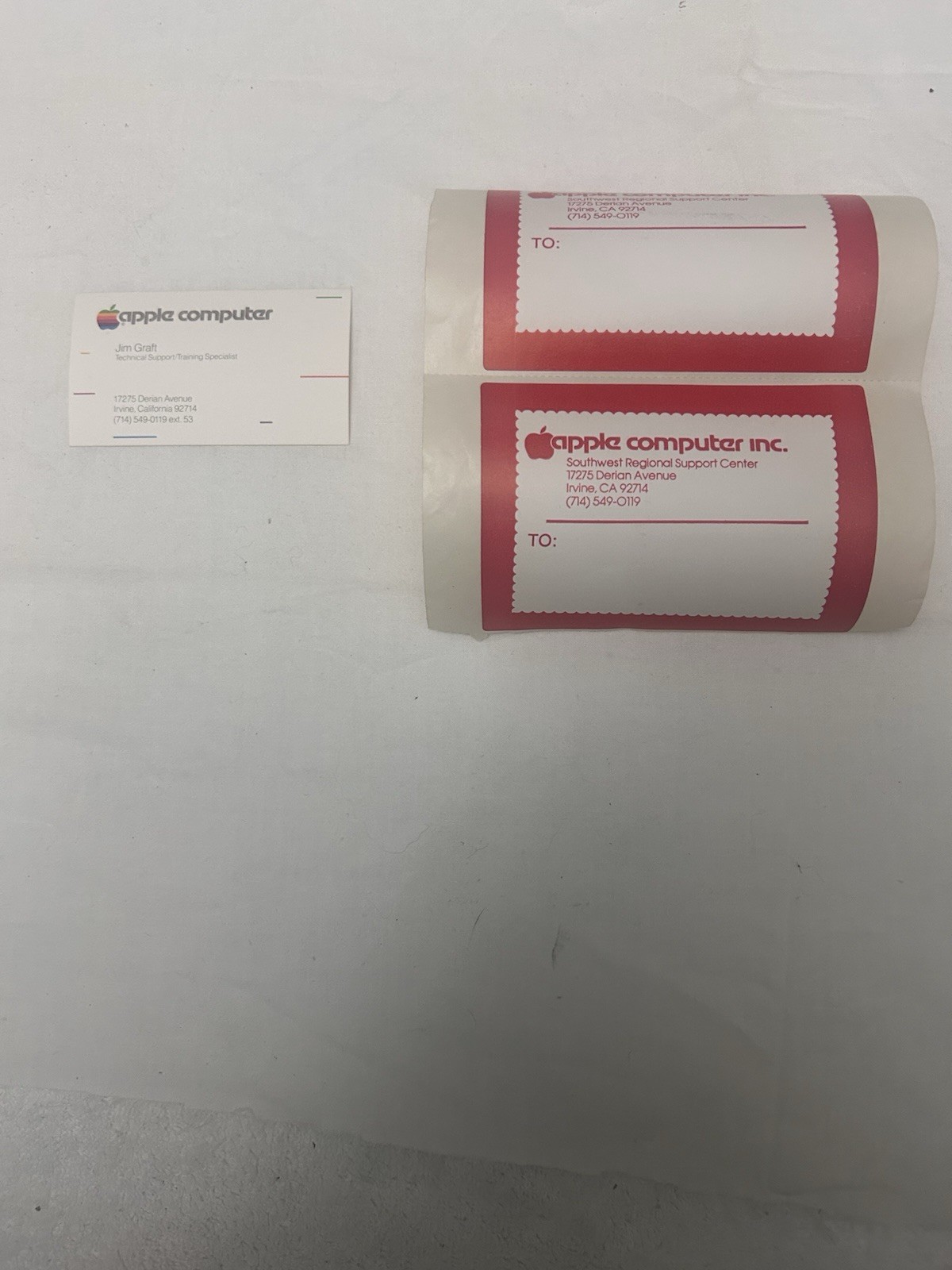 Apple Vintage Business Card, Stickers & Mailing Labels Southwest Regional Center