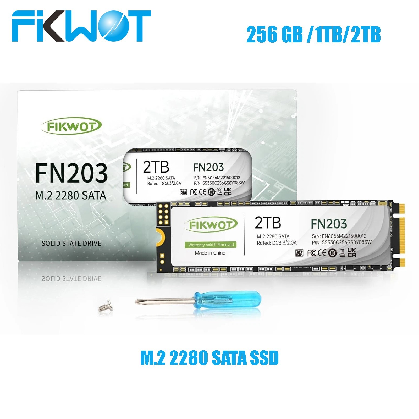 Fikwot 128GB M.2 SATA SSD 6Gb/s TLC Internal Hard Drive For Tablet Mini PC
