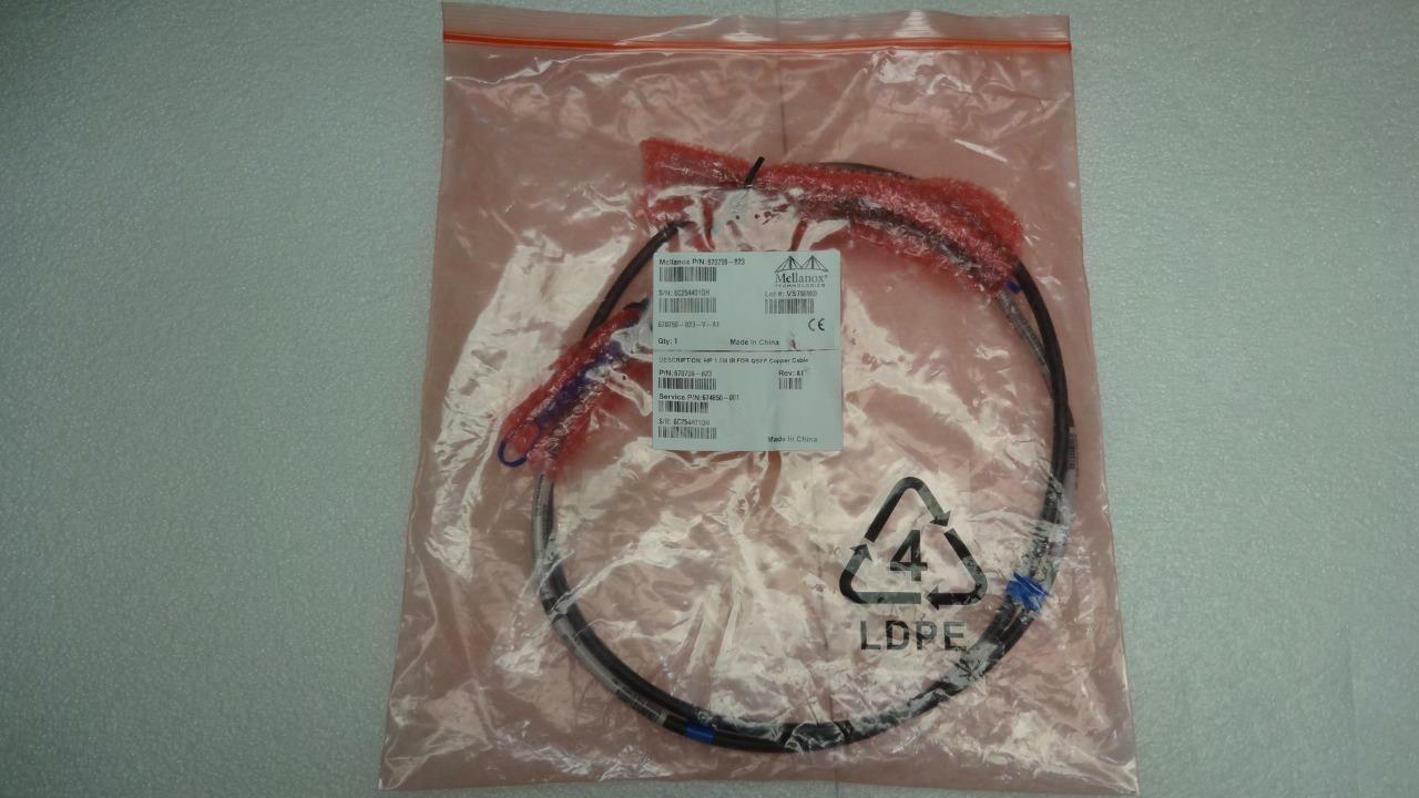HP / Mellanox Tech. 670759-B23 1.5M Infiniband FDR QSFP Copper Cable 674850-001