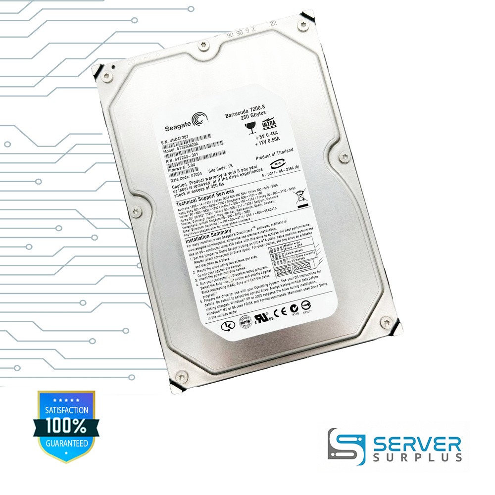 Seagate Barracuda 7200.8 250GB ATA 3.5 in Enterprise HDD | ST3250623A