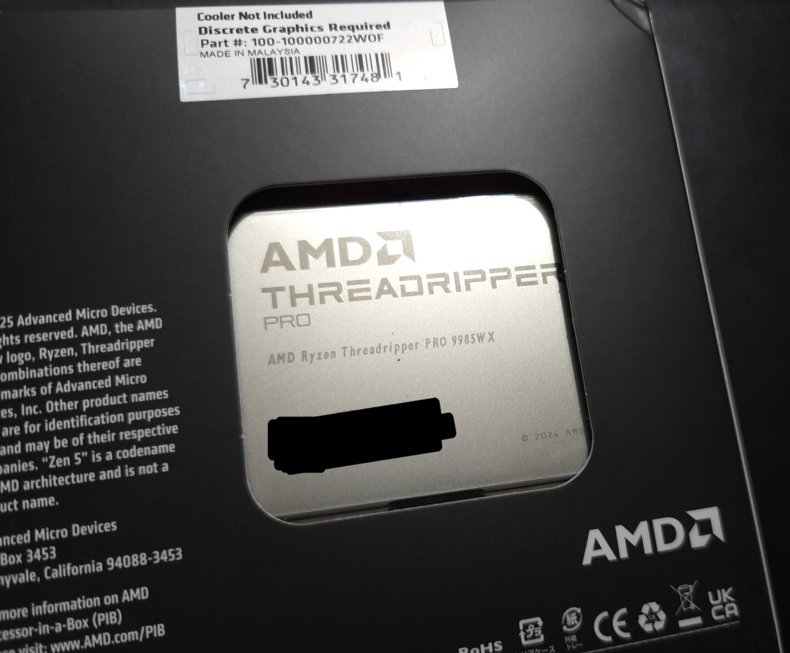 AMD Ryzen Threadripper PRO 9985WX - Ryzen Threadripper PRO 9000 WX-Series