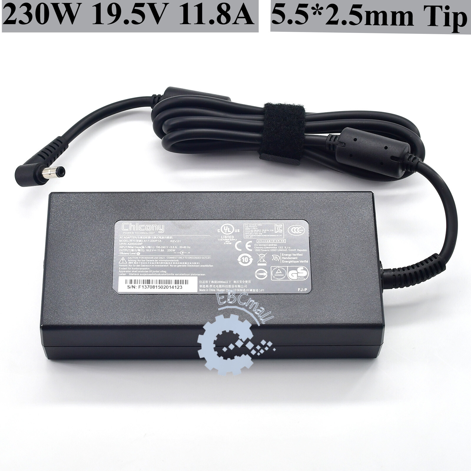 Genuine Chicony 230W 19.5V Adapter for ASUS: GL502VS-DS71 5.5*2.5mm Charger