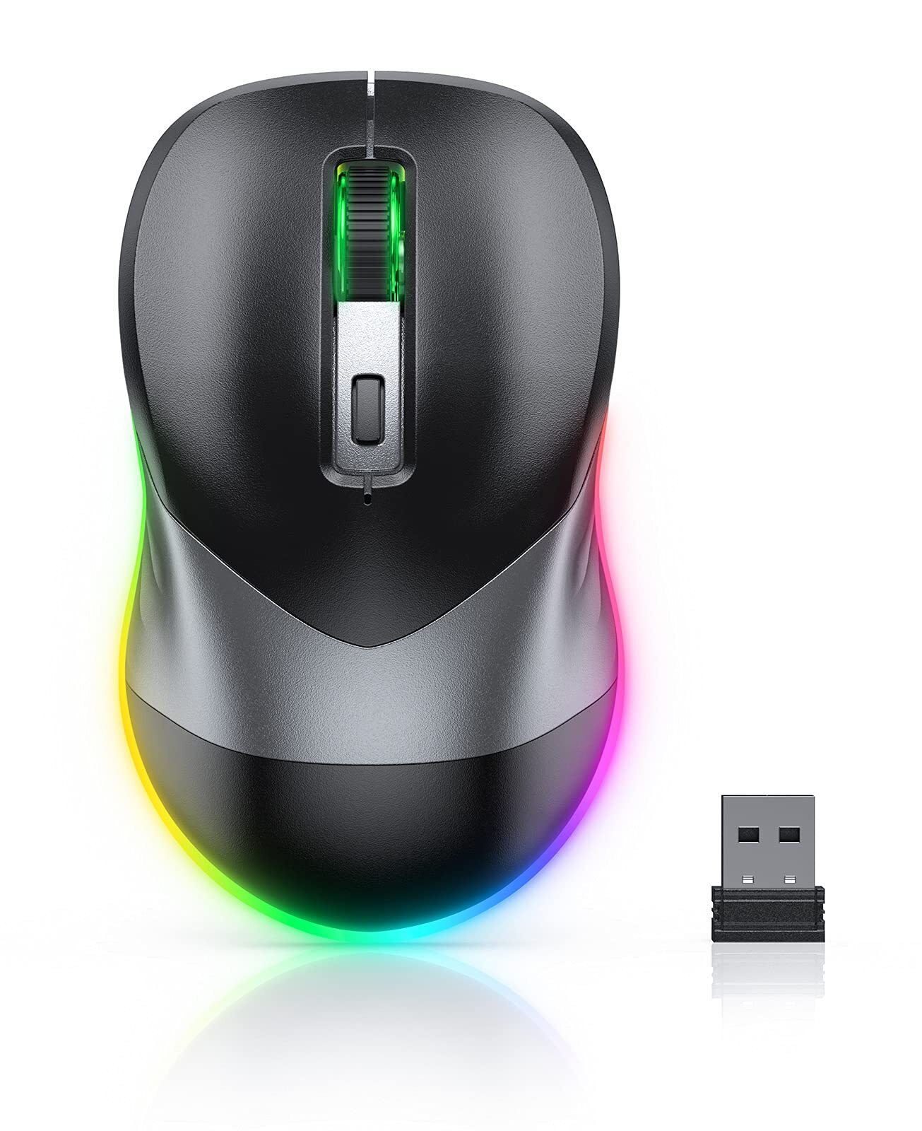 Wireless Mouse Jiggler Mouse for Laptop - LED Mouse Rechargeable Computer Mic...