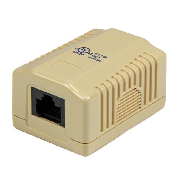 CAT5E SURFACE MOUNT BOX IVORY 1-PORT