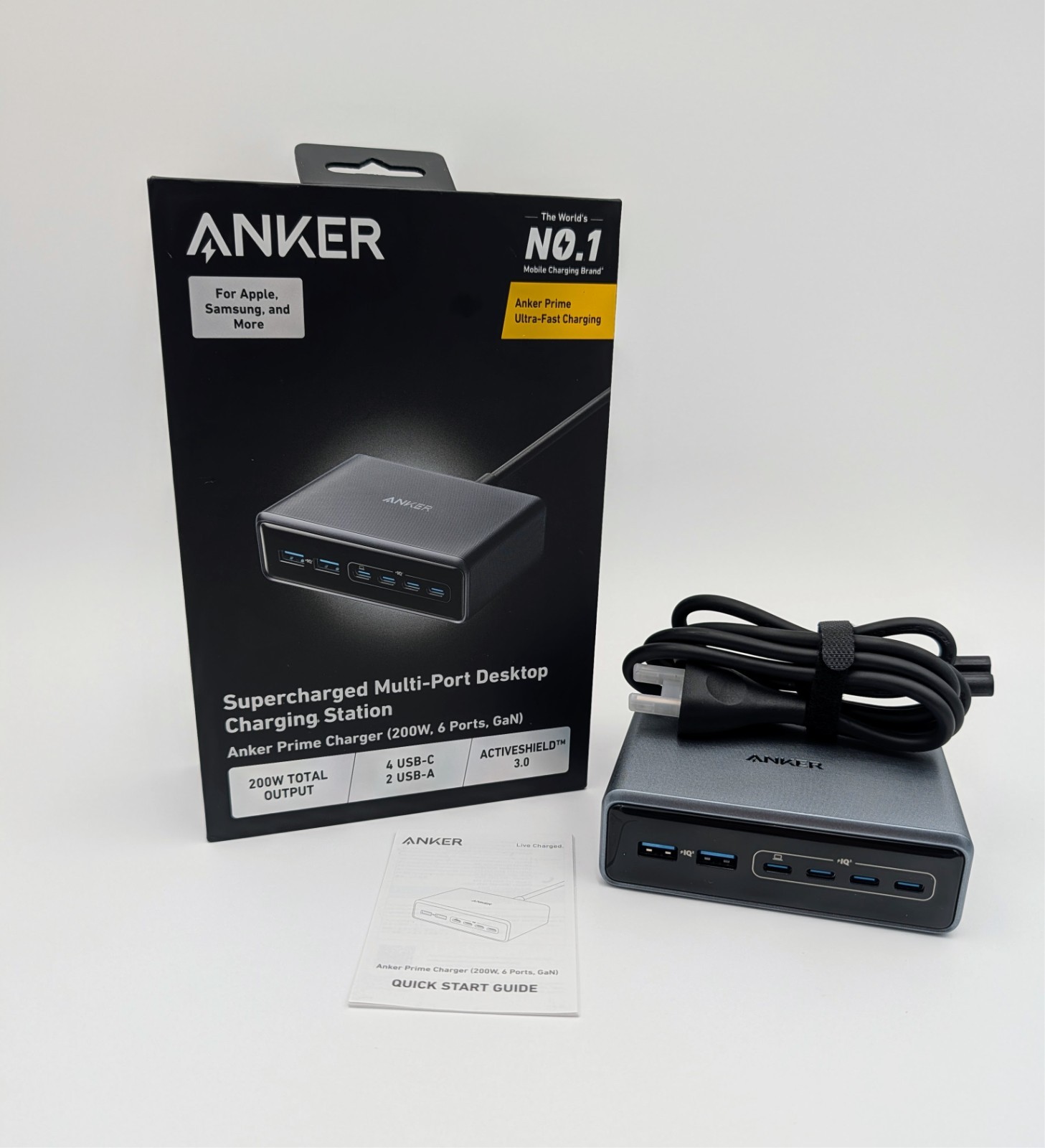 Anker 200W Ultra-fast 6-port USB-C and USB-A Desktop Charging Station - A2683141