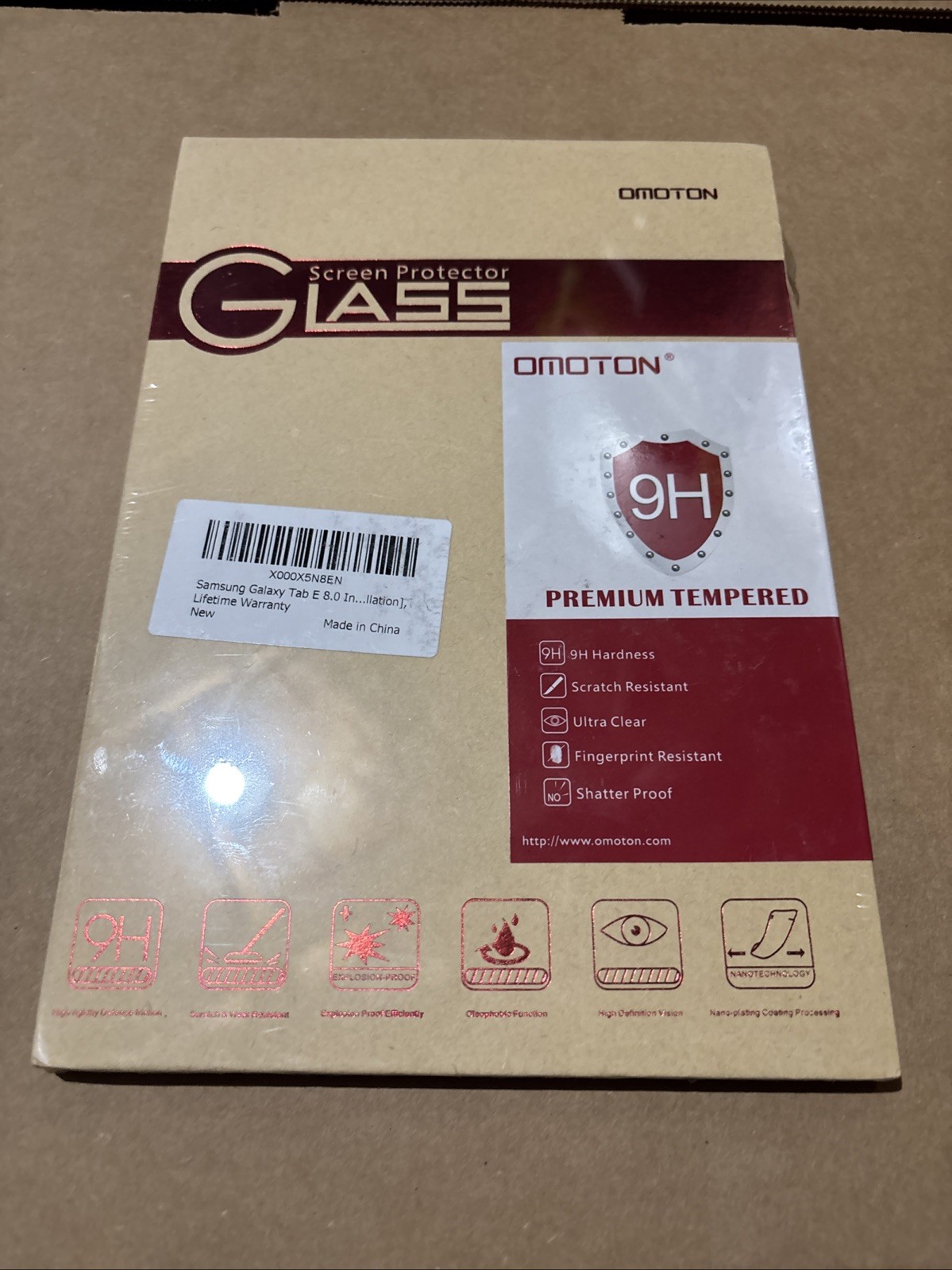 New Sealed Omoton Screen Protector Samsung Galaxy 8.0 In Tab E Premium @MB164