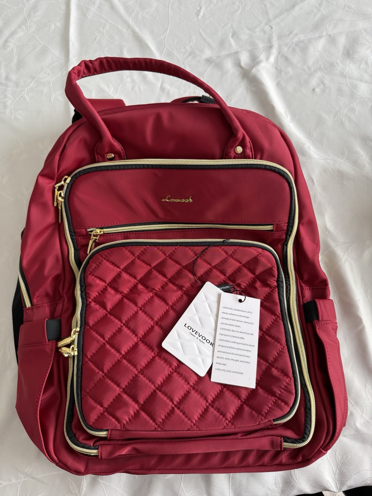 LOVEVOOK Women's Laptop Backpack Red