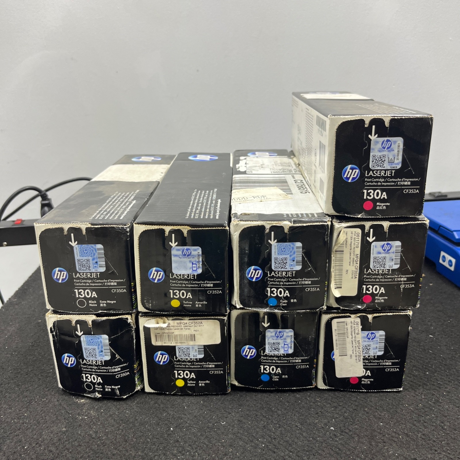 NEW LOT OF 9 HP 130A Cyan-2 Black-2 Yellow-2 Magenta-3 LaserJet Toner Cartridge