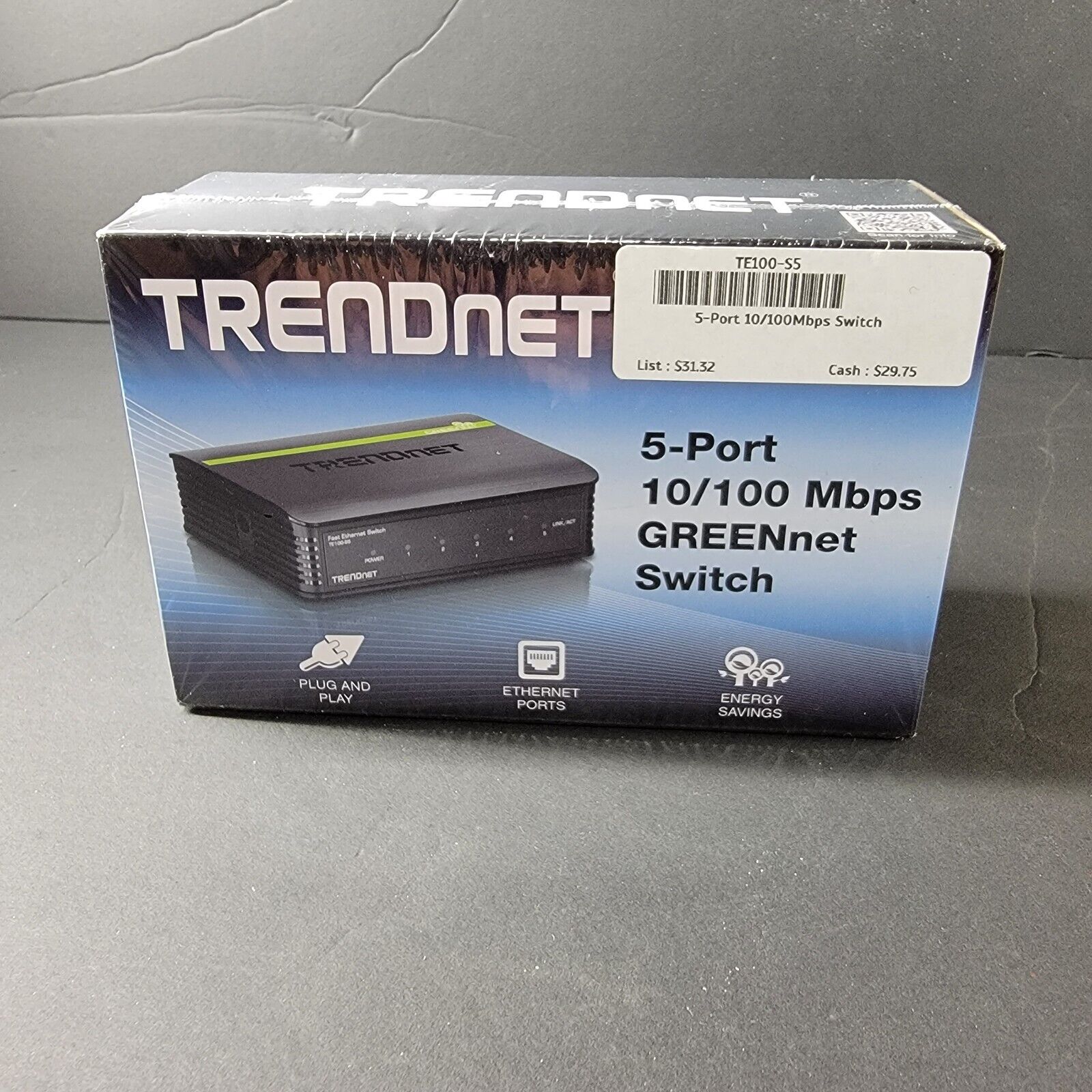 TRENDnet 5-Port  10/100 Mbps GREENnet Ethernet Desktop Te100-s5/a