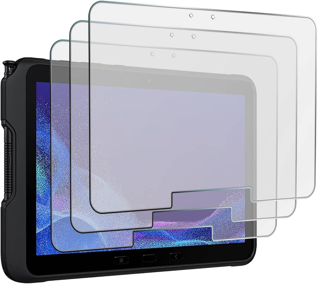 3 Pack Galaxy Tab Active4 Pro Glass Screen Protector 9H Hardness Anti-Fingerprin