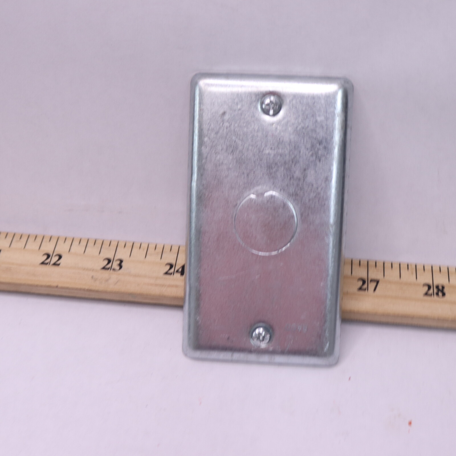 Handy Box Cover Galvanized Zinc 4-1/4"L x 1/2" Center Knockout