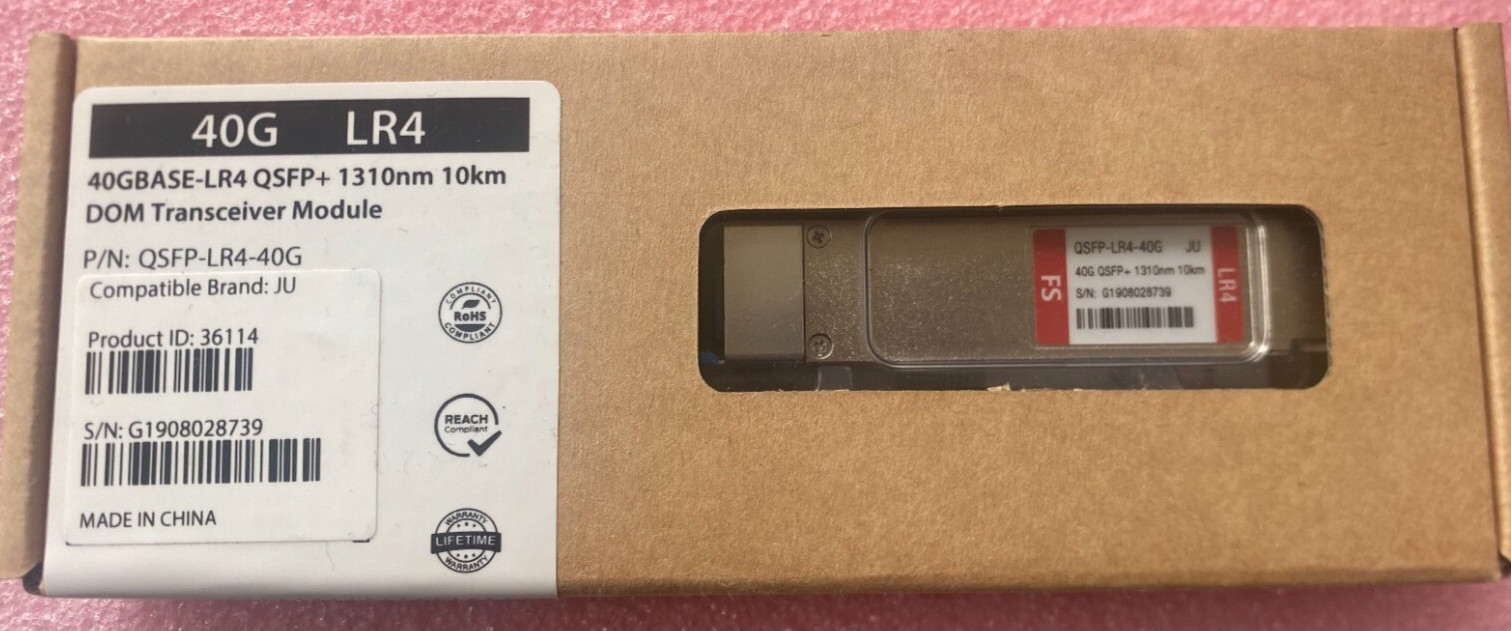 FS QSFP-LR4-40G (JU) 40G QSFP+ 1310nm 10km Optics Juniper Compatible NEW