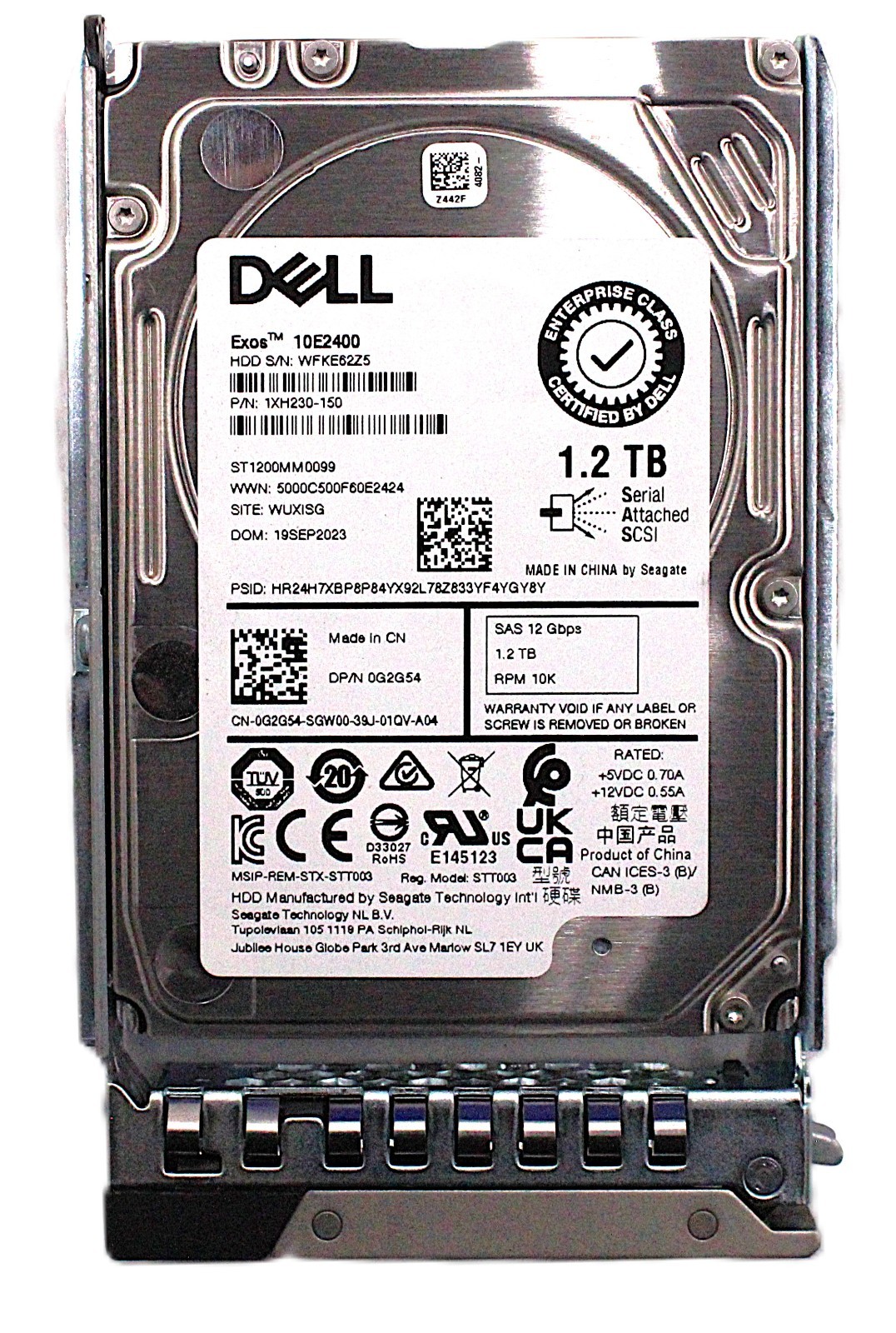 Dell Exos 10E2400 ST1200MM0099 1.2TB 10K RPM 2.5" SAS HDD Hard Drive 1XH230-150