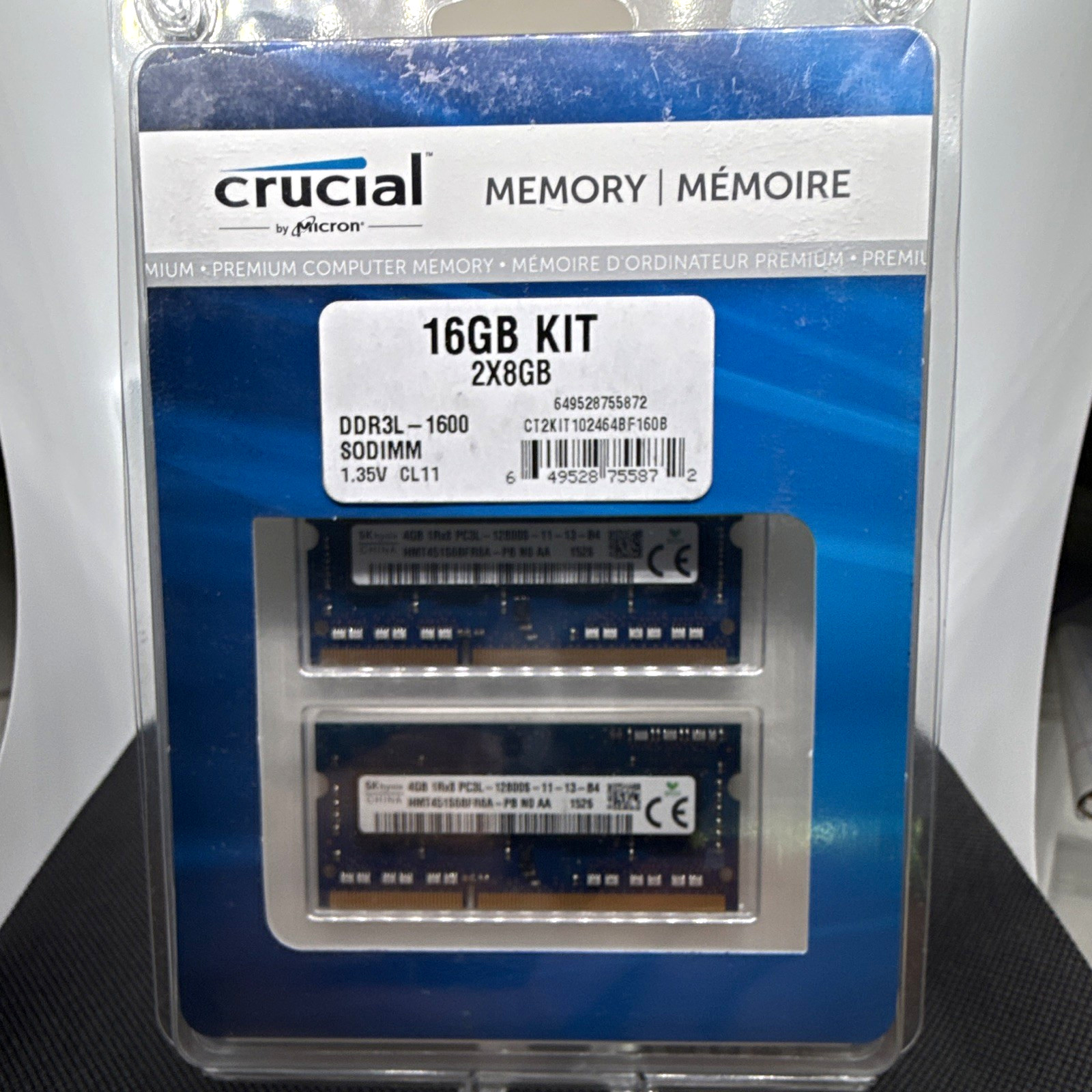Crucial 16GB (2x8GB) DDR3L-1600 204-Pin SO-DIMM Unbuffered RAM Kit