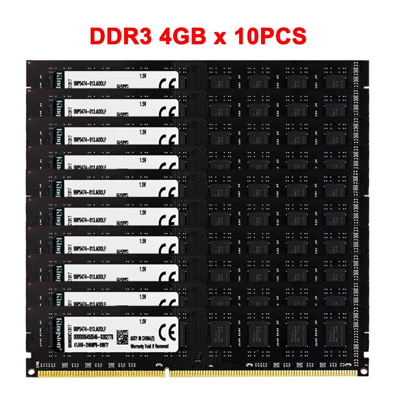 Kingston 40GB DDR3 1333 1600MHZ RAM 1.5V 240P Non-ECC DIMM Desktop Memory 10x4GB