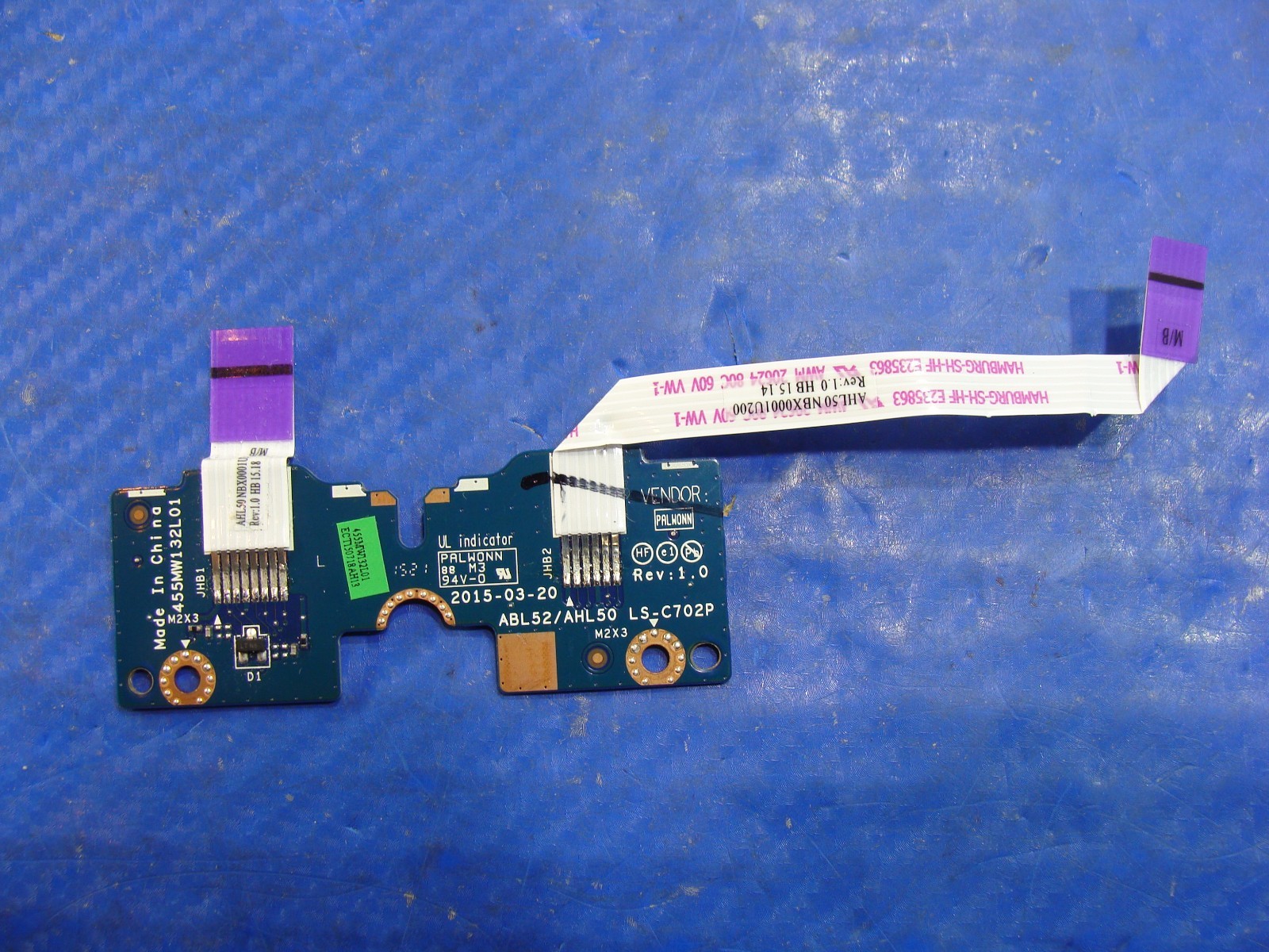 HP 15.6" 15-ac121dx Genuine Touchpad Button Board w/Cables LS-C702P GLP*
