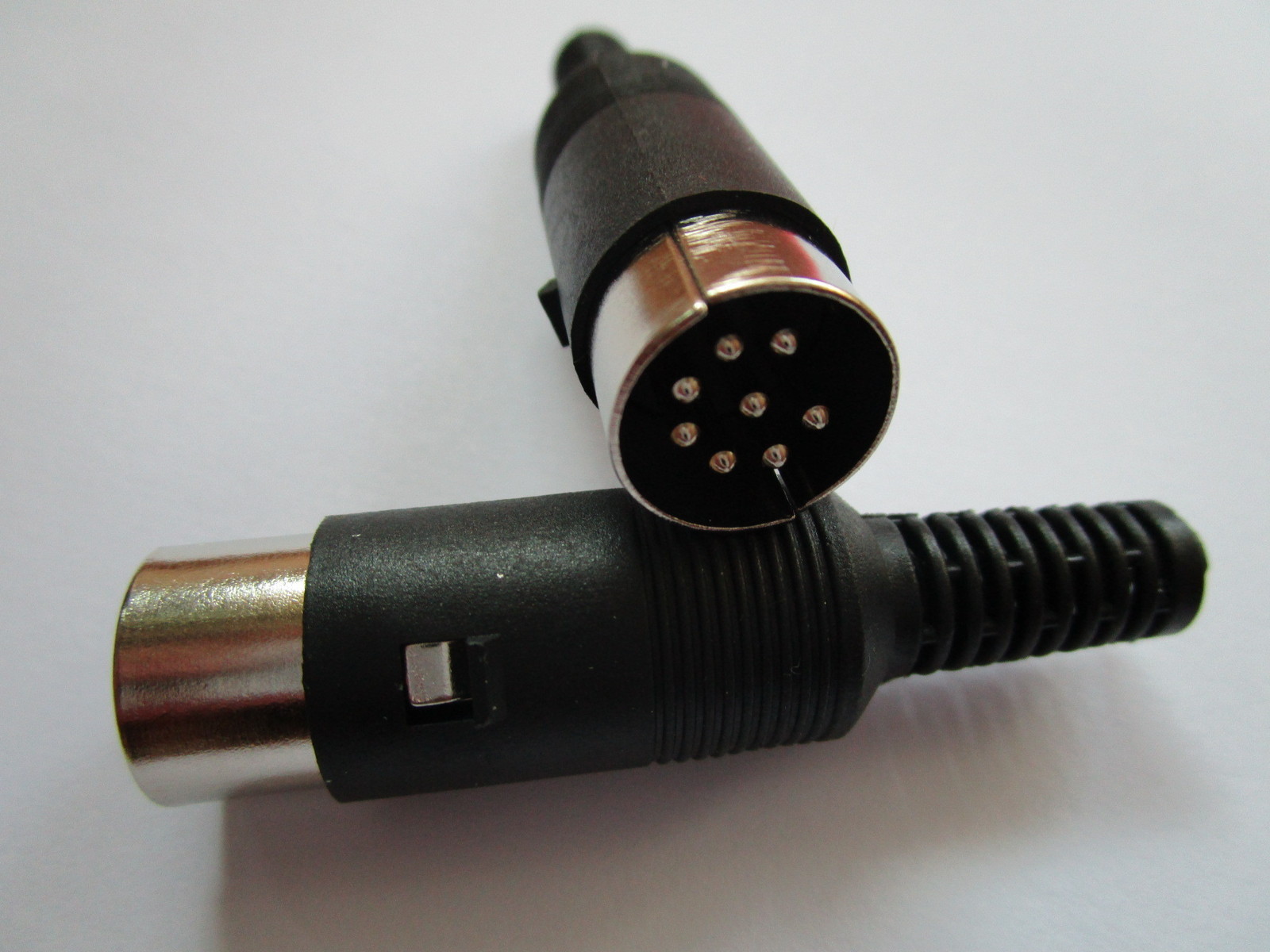4 Pcs DIN Plug Male Connector 8 Pin with Plastic Handle New
