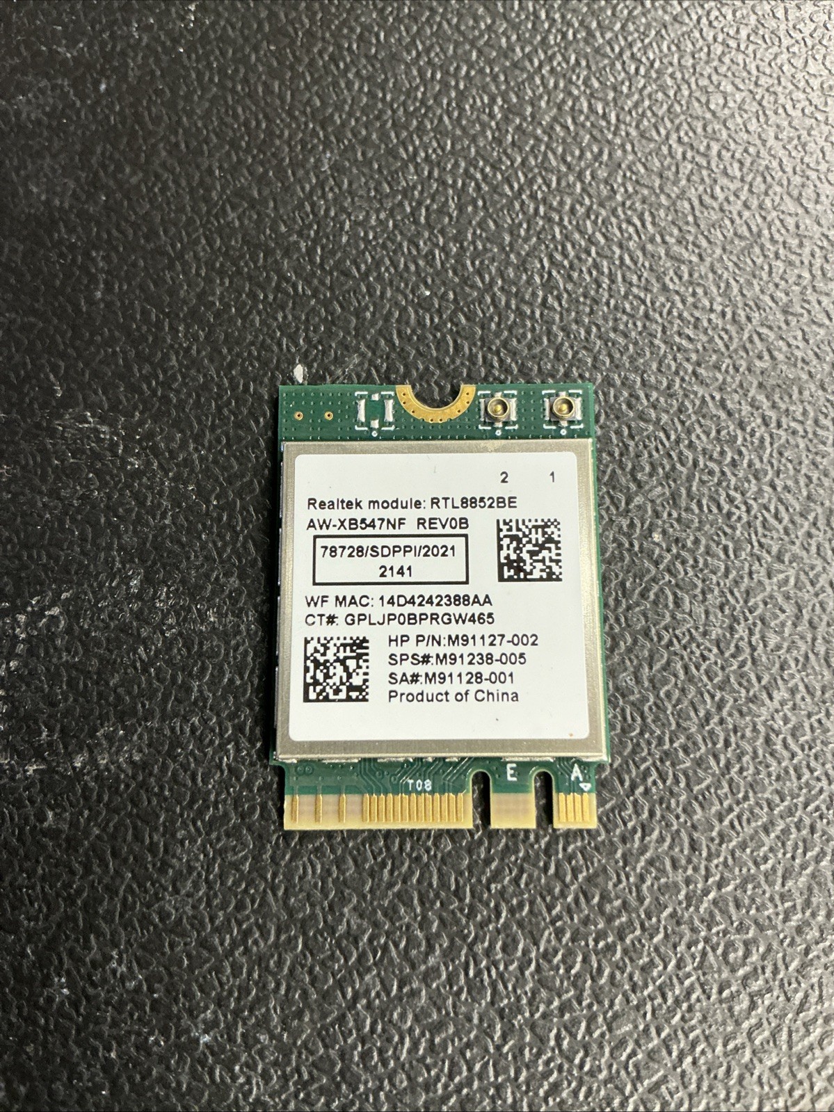 Realtek RTL8852BE WiFi 6 And Bluetooth 5.2 WAN Card M.2 2230 Dual Band 2.4 5ghz
