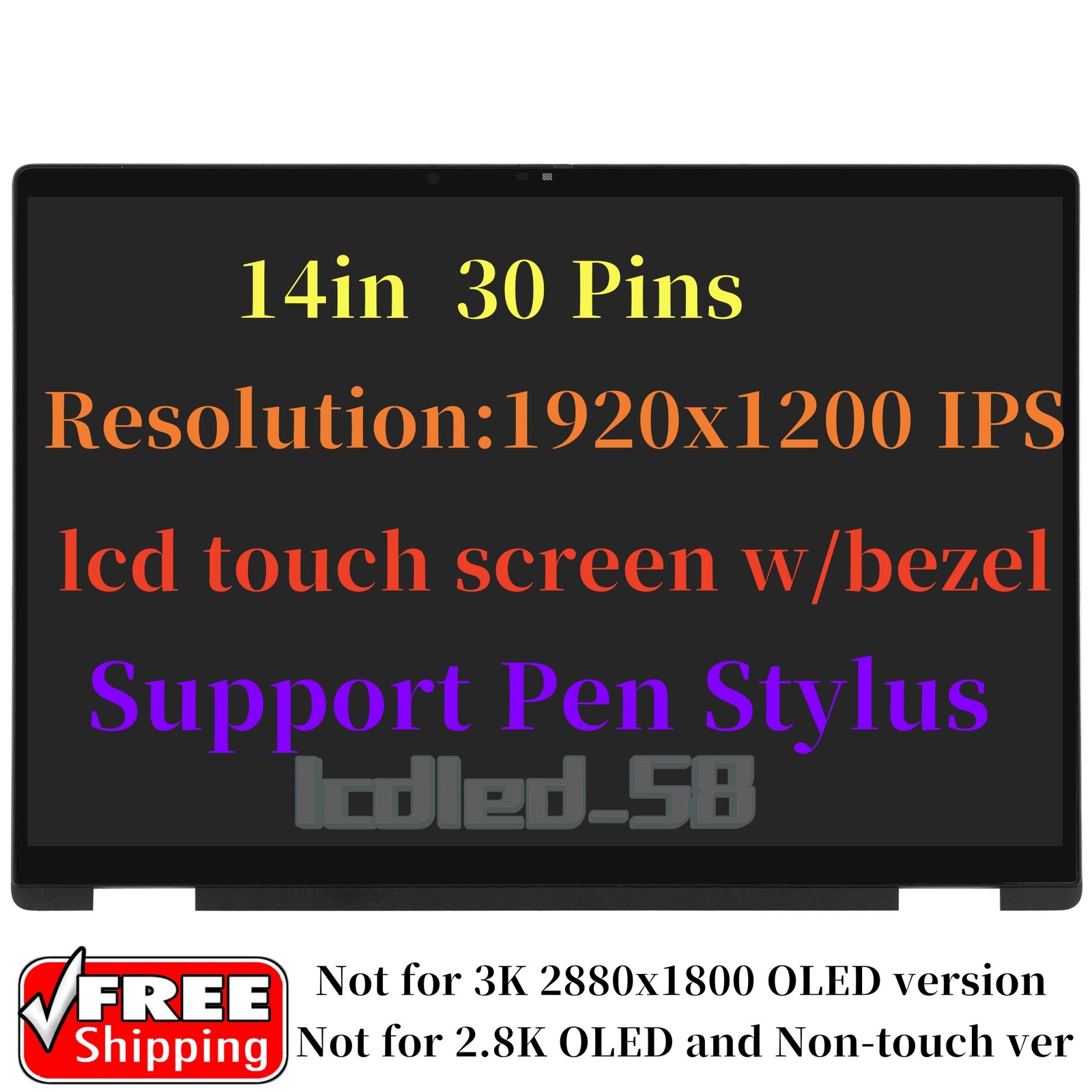 14in For HP OmniBook X Flip LaptopNGAI 14T-FM000 14T-FM0XX FHD LCD Touch Screen