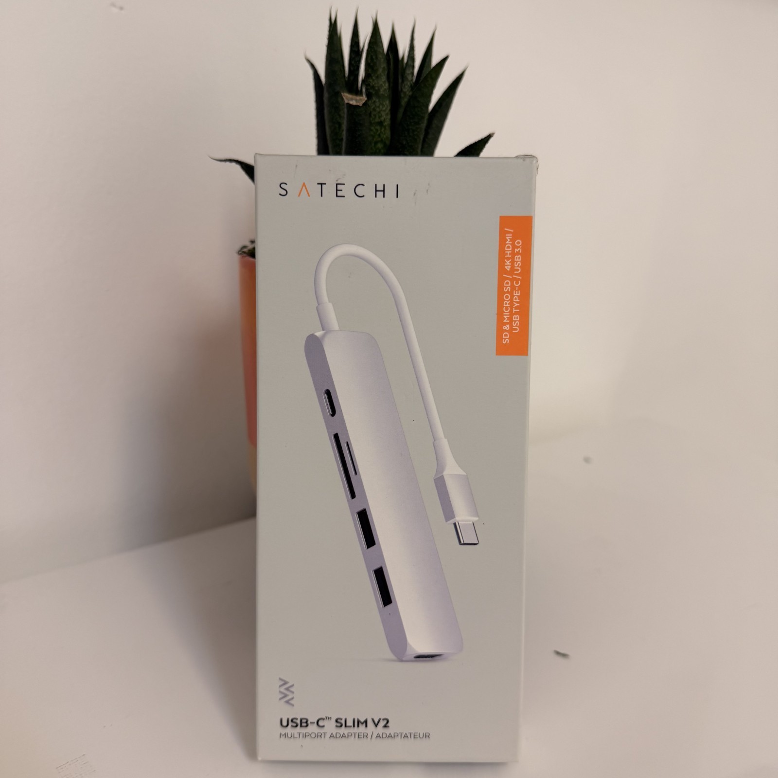 New Satechi USB-C SLim V2 Multiport Adapter ST-SCMA2S Silver