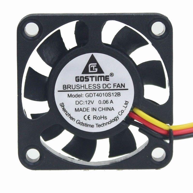 2Pcs 12V 3Pin 40x40x10MM 9 Blades 4cm Mini DC Brushless Cooling Fan GDT4010S12B