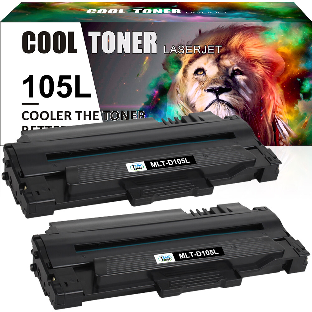 2PK Black MLT-D105L Toner Compatible With Samsung 105L ML-2525 ML-2540R SCX-4600
