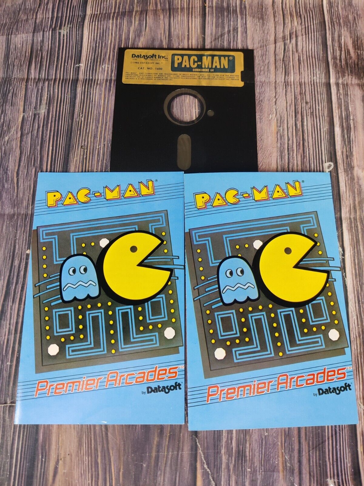 Pac-Man by Datasoft for Commodore 64/128 w/ Manual