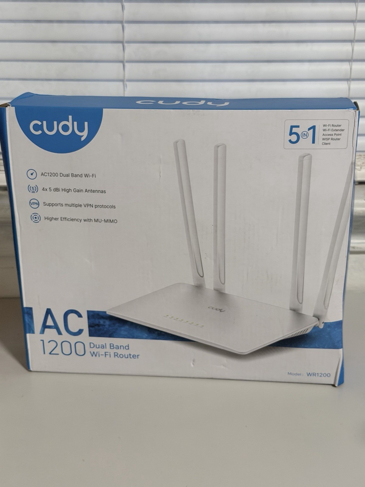 AC1200 Dual-Band Wi-Fi Router, 5X Fast Ethernet, VPN Client, WR1200
