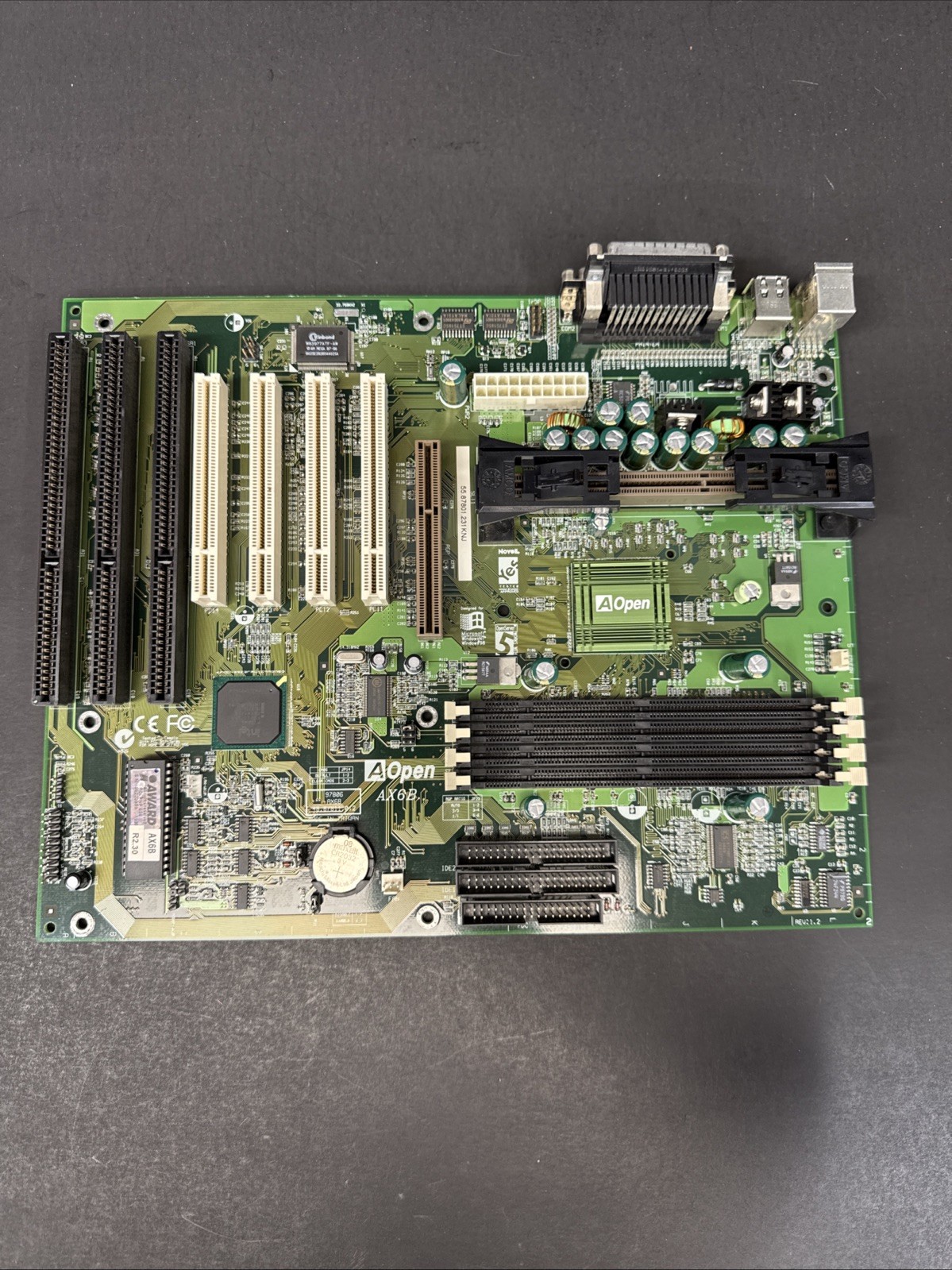 Vintage AOpen AX6B Slot 1 ATX Motherboard Intel Pentium II III PCI ISA Untested