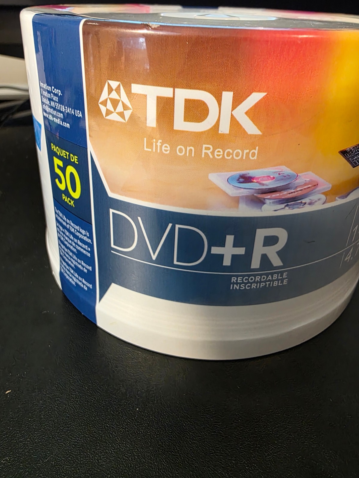 New Sealed TDK DVD+R 50 Disc Pack Blank White Print-On 16x 4.7 GB Recordable