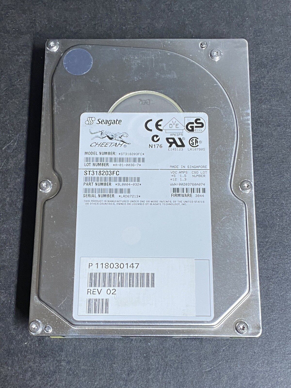 Seagate ST318203FC 18.2GB 10K RPM Cheetah 18LP Internal 3.5-inch FC-AL HDD 