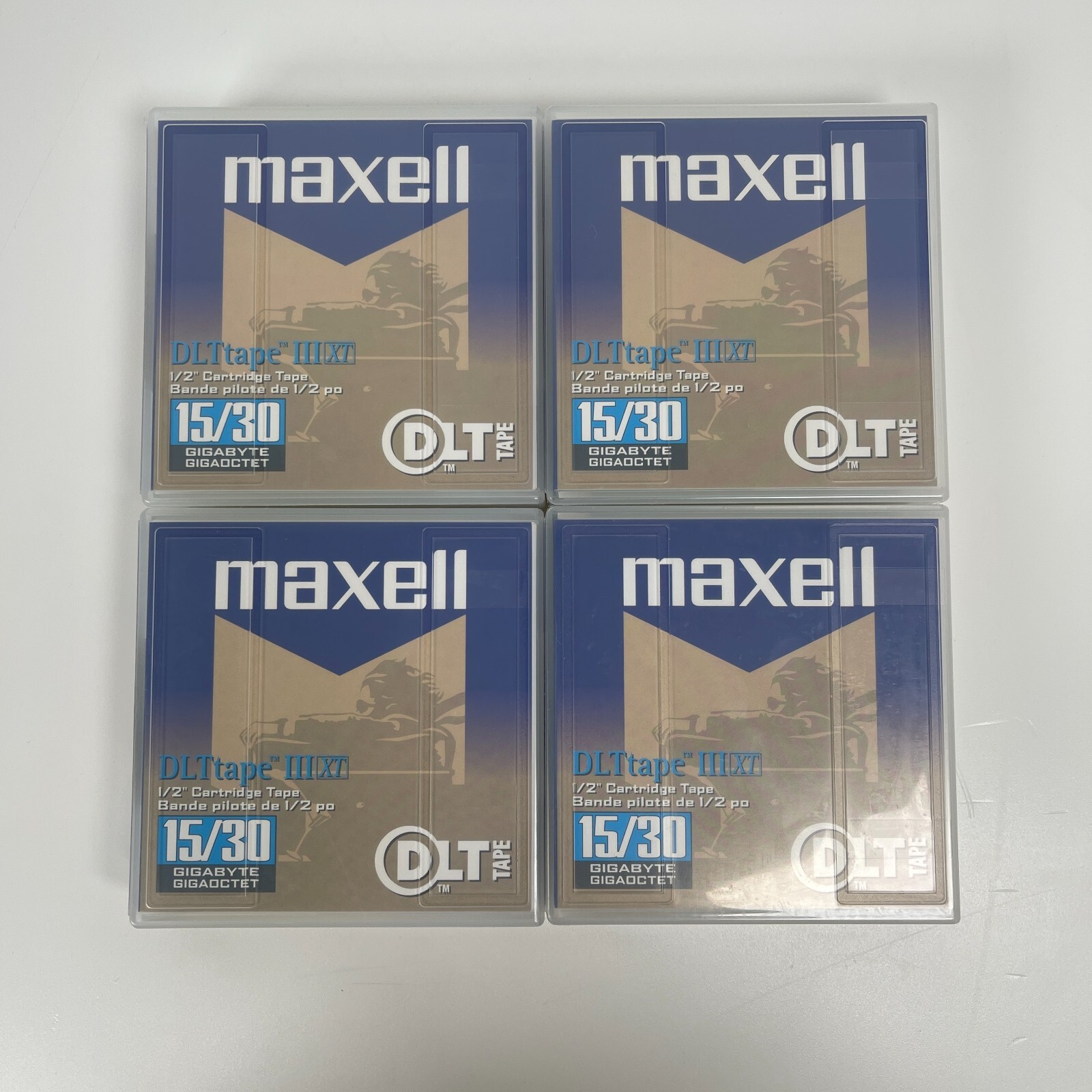 Pack of 4 NEW MAXELL DLT TAPE 1/2" 15/30GB Open Box