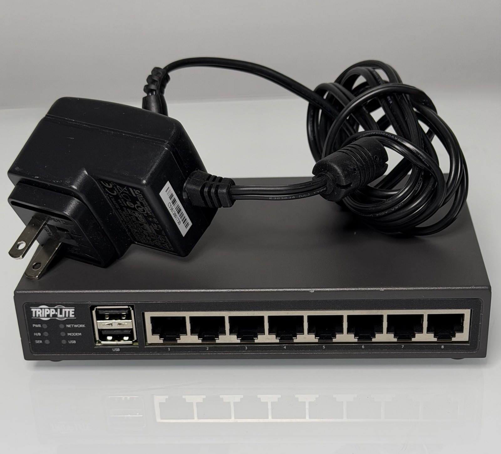 Tripp Lite B094-008-2E-M-F 8-Port Console Server Dual NIC Modem w/ PSU