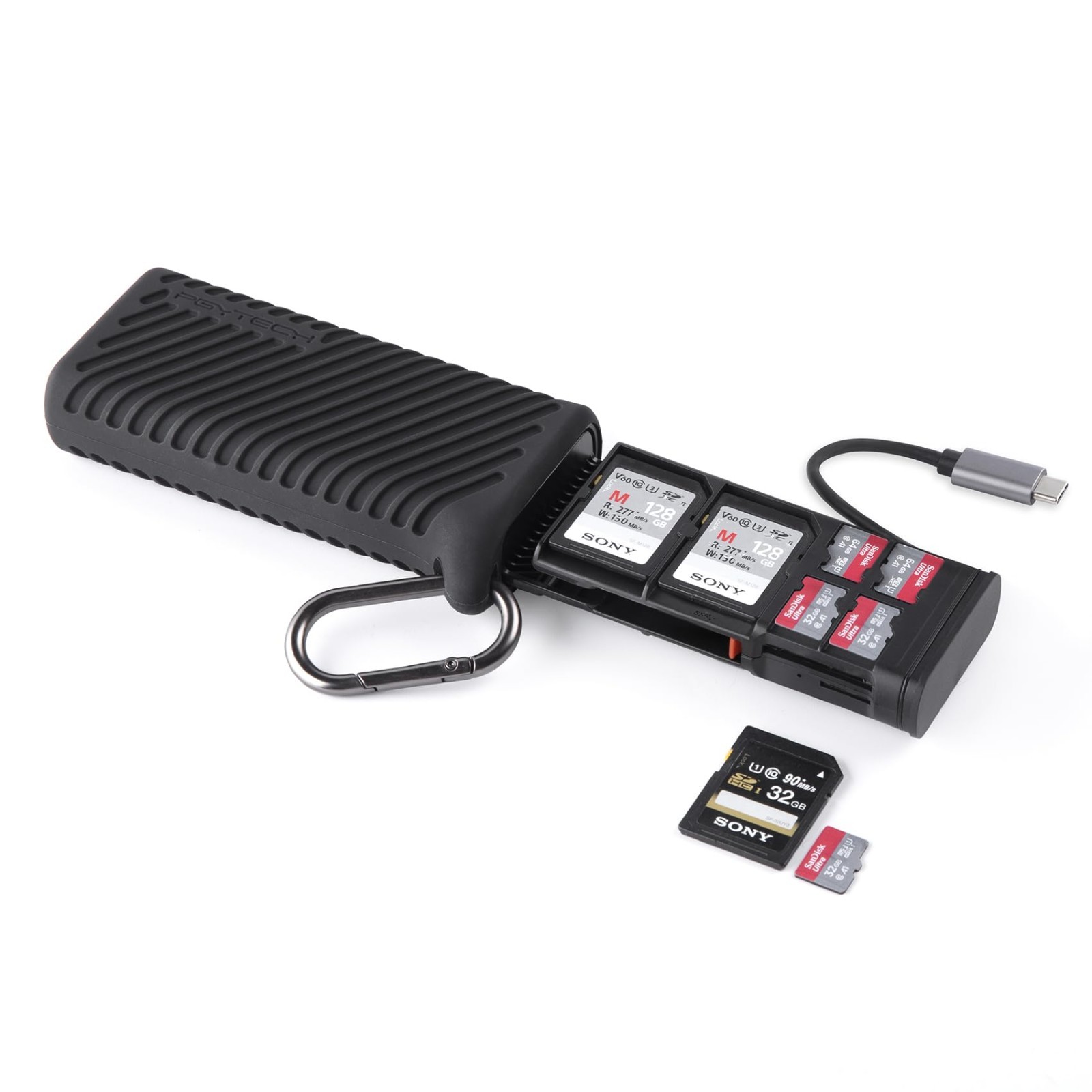 USB 3.1 Type-C SD MicroSD Card Reader Holder Case 2-in-1 UHS-II 312MB/s