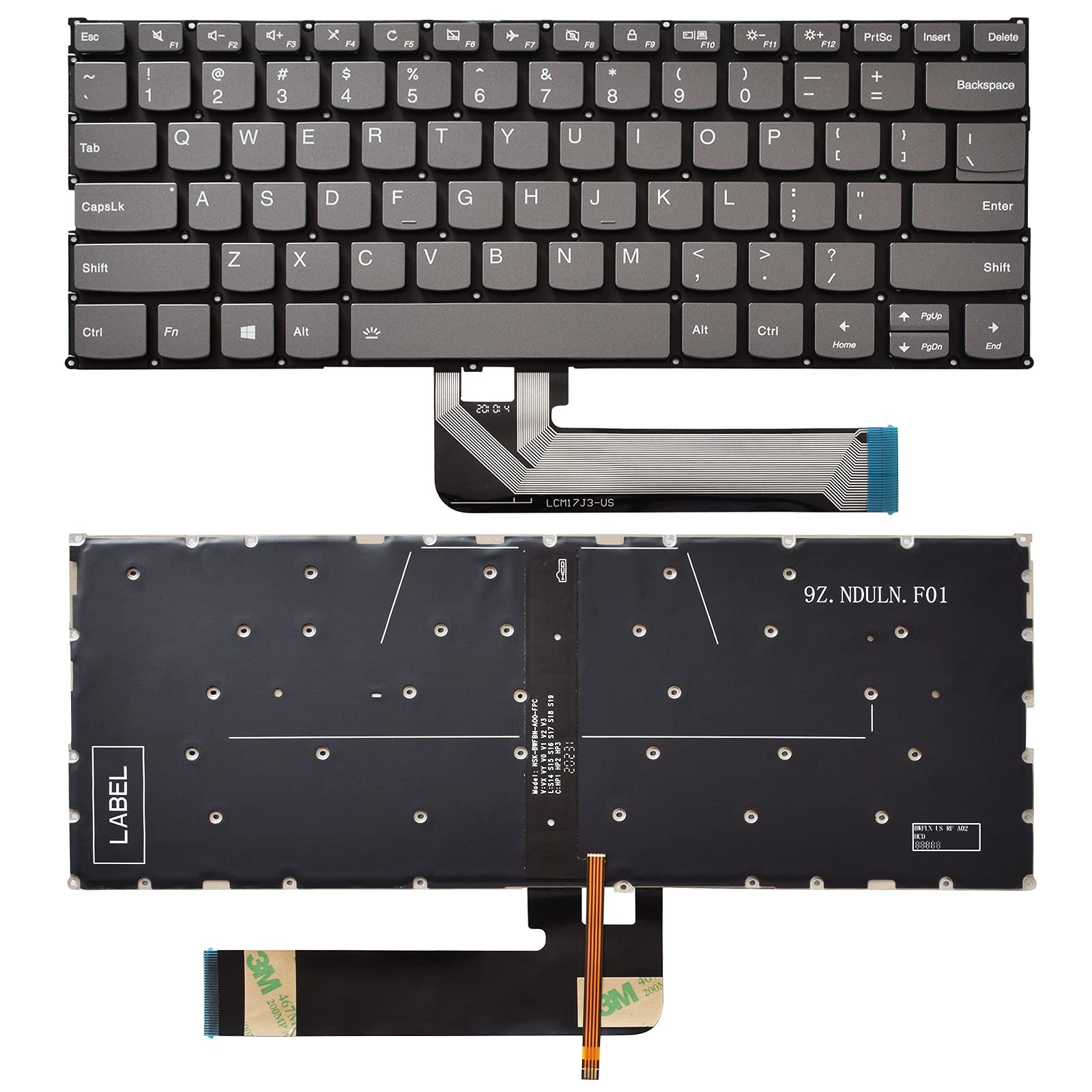 Keyboard Compatible with Yoga 730-13IKB 730-13IWL 730-15IKB 730-15IWL,Yoga 53...