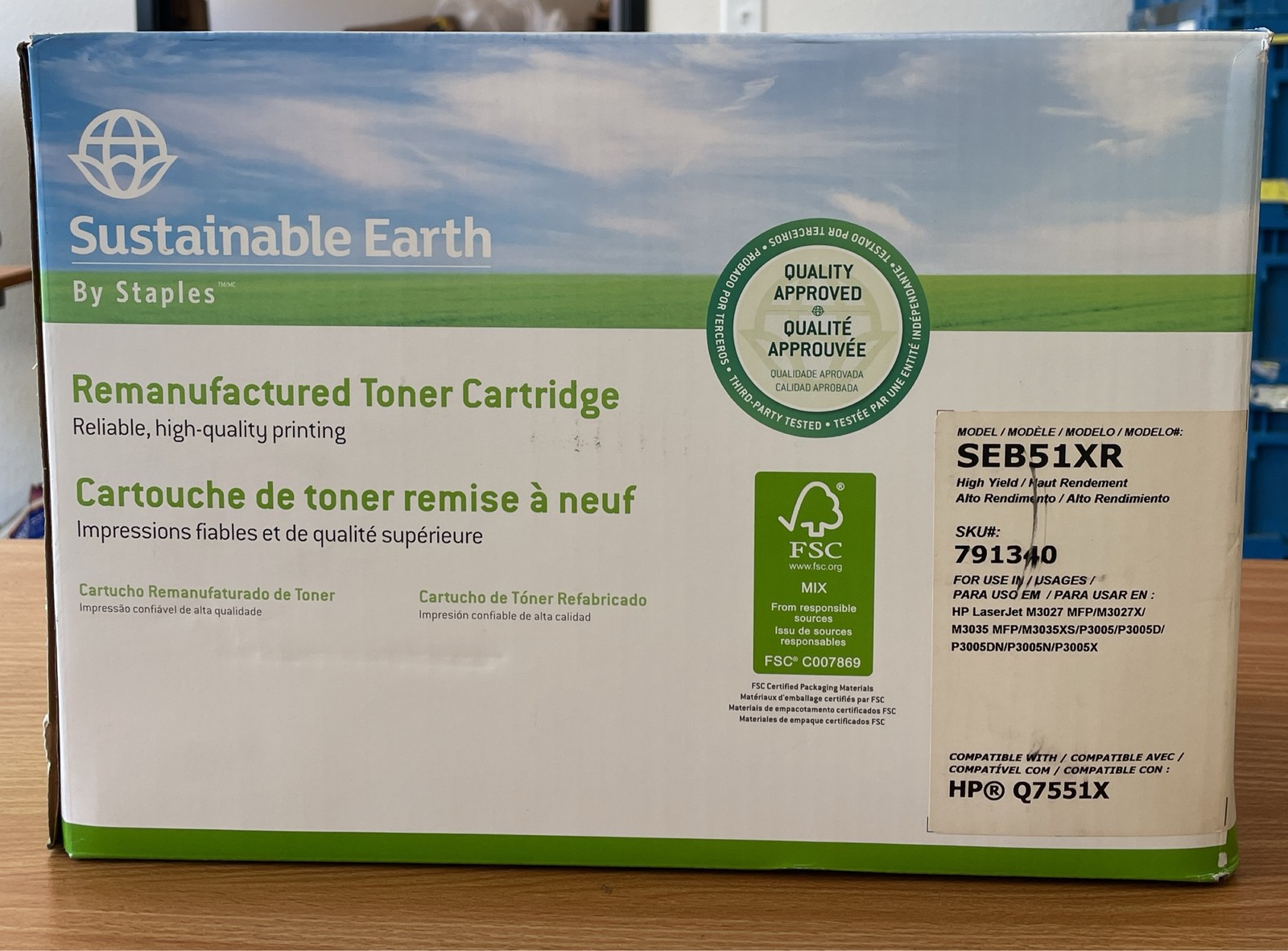 Sustainable Earth Staples Toner Cartridge SEB51XR for HP Q7551X