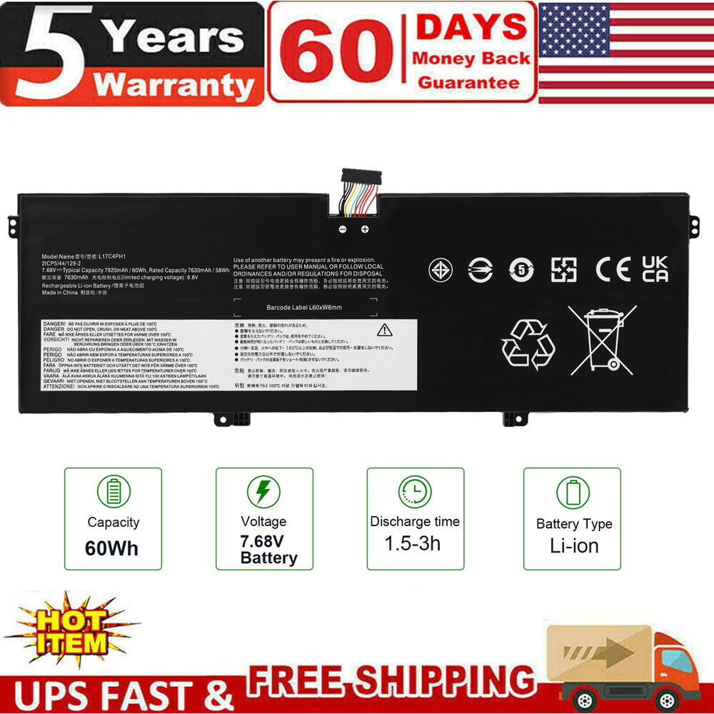 L17C4PH1 L17M4PH1 Laptop Battery for Lenovo Yoga C930-13IKB C930-13IKB-81EQ 60Wh