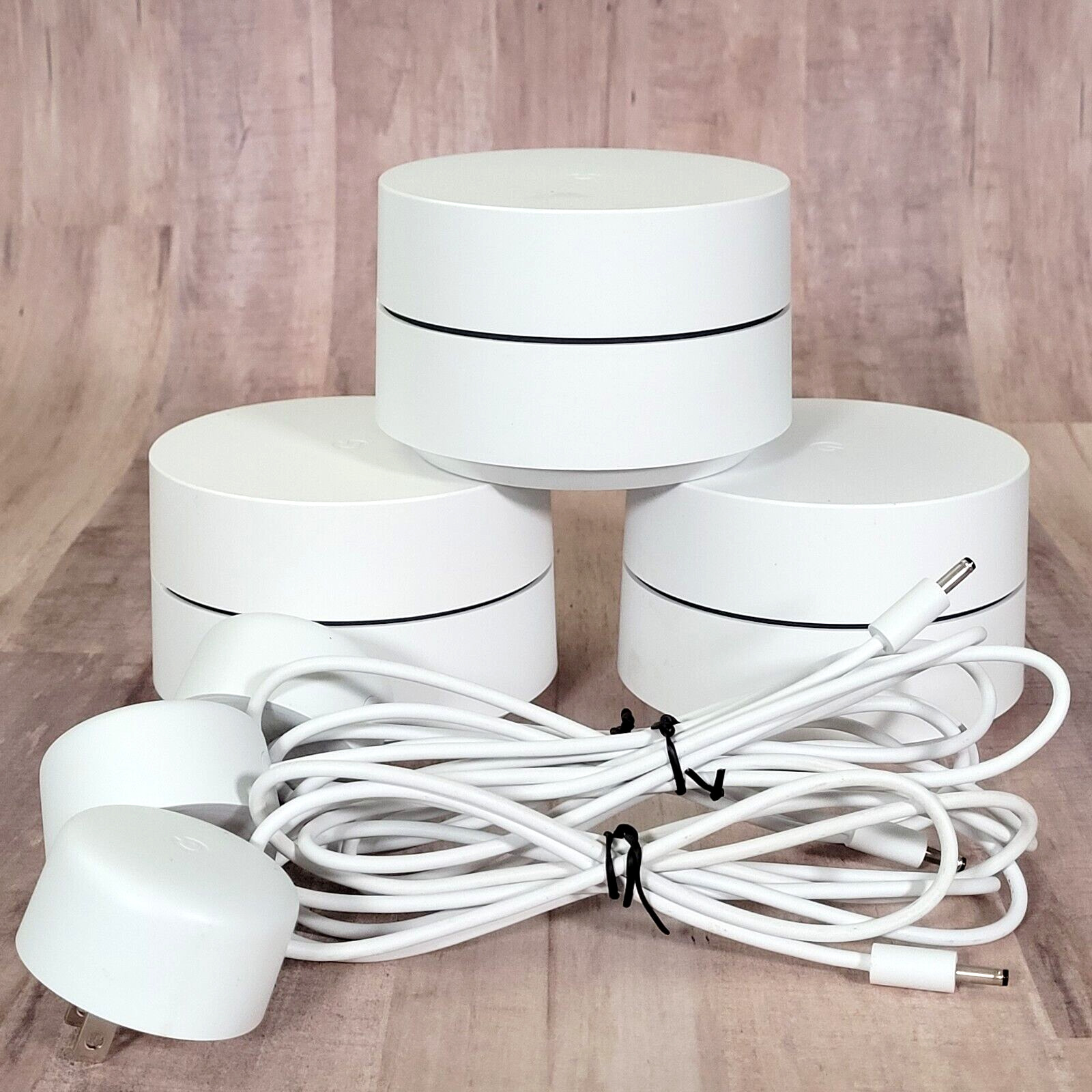 GOOGLE WIFI ACCESS POINT ROUTER GJ2CQ GOOGLE MESH 3 PACK W/ POWER CORDS